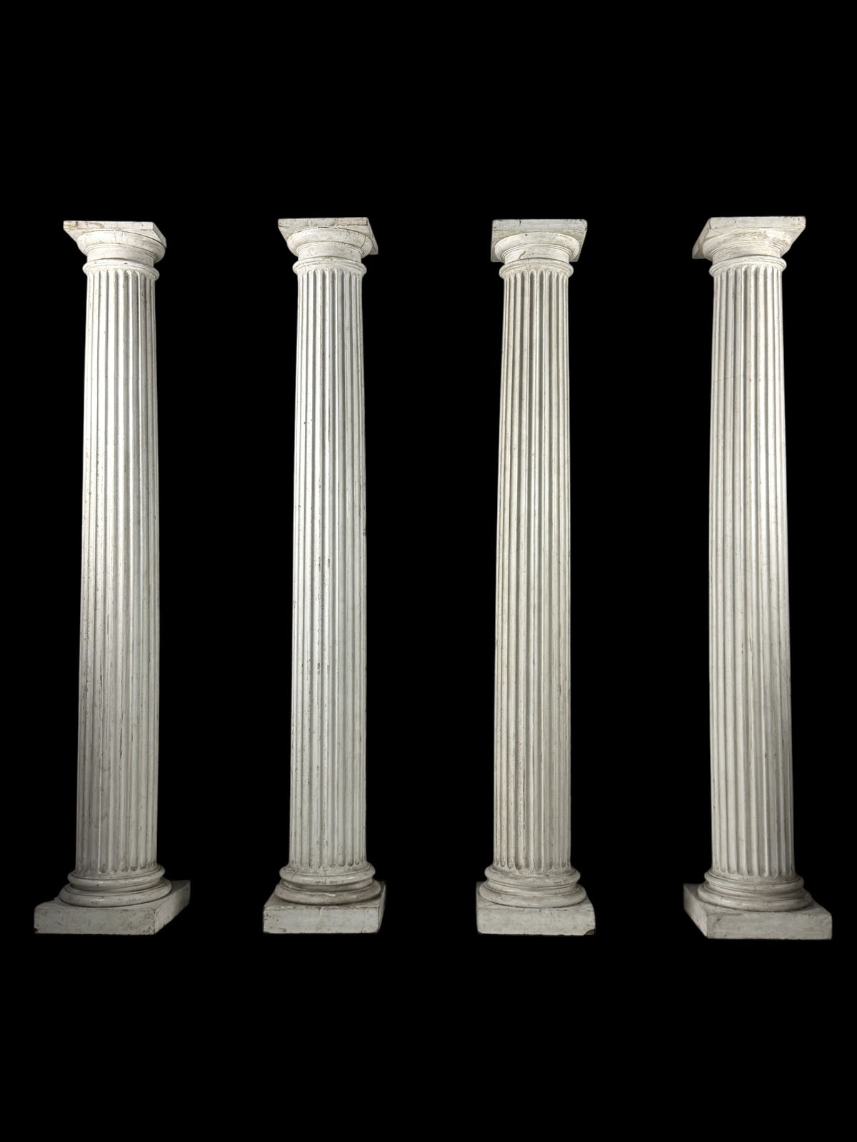 Set of Four Neoclassical White Painted Wooden Columns, 272 cm, photo 1