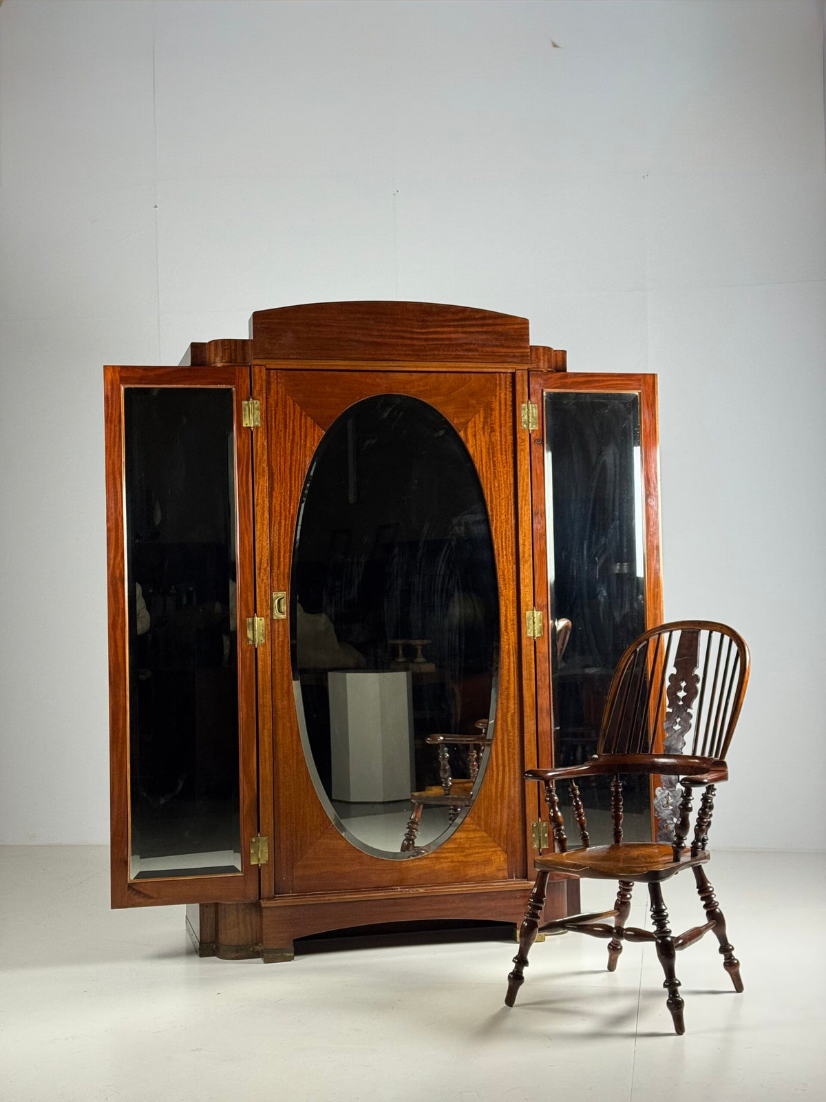Art Deco Mahogany Gentleman's Wardrobe, Belgium, 1920 to 1940, photo 10