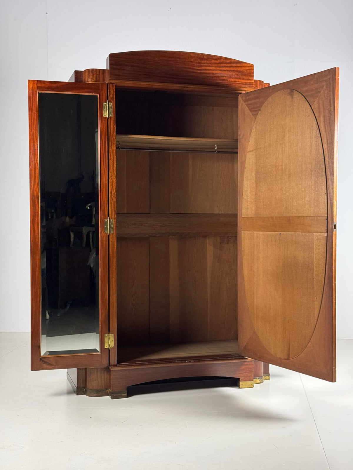 Art Deco Mahogany Gentleman's Wardrobe, Belgium, 1920 to 1940, photo 27
