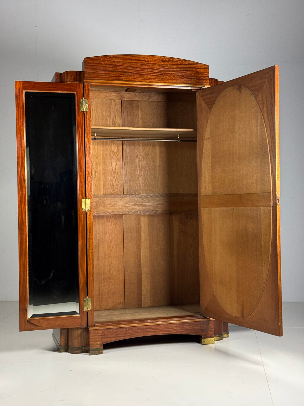 Art Deco Mahogany Gentleman's Wardrobe, Belgium, 1920 to 1940, photo 3