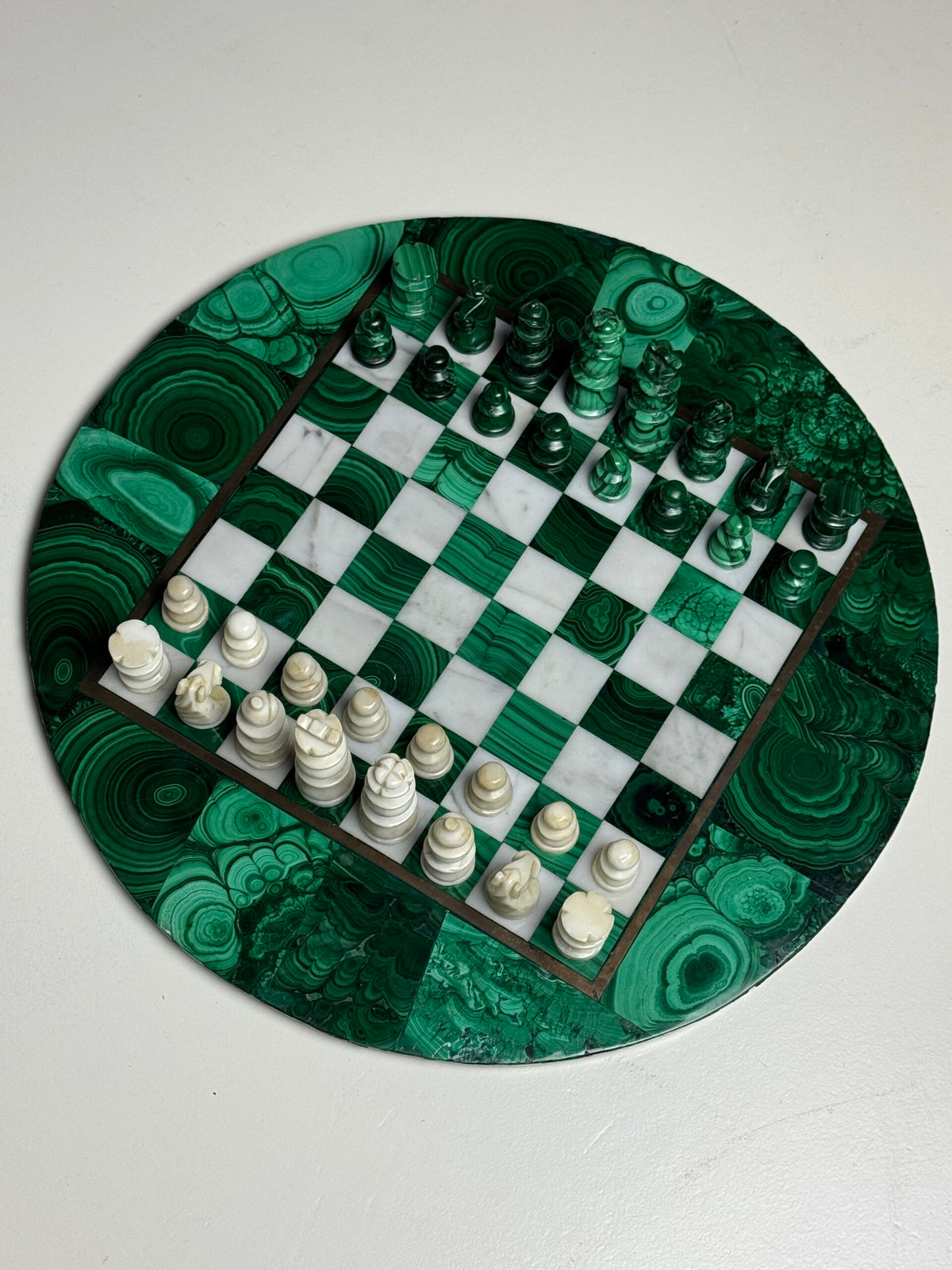 Congolese Malachite and Marble Chess Set, c. 1960, photo 25