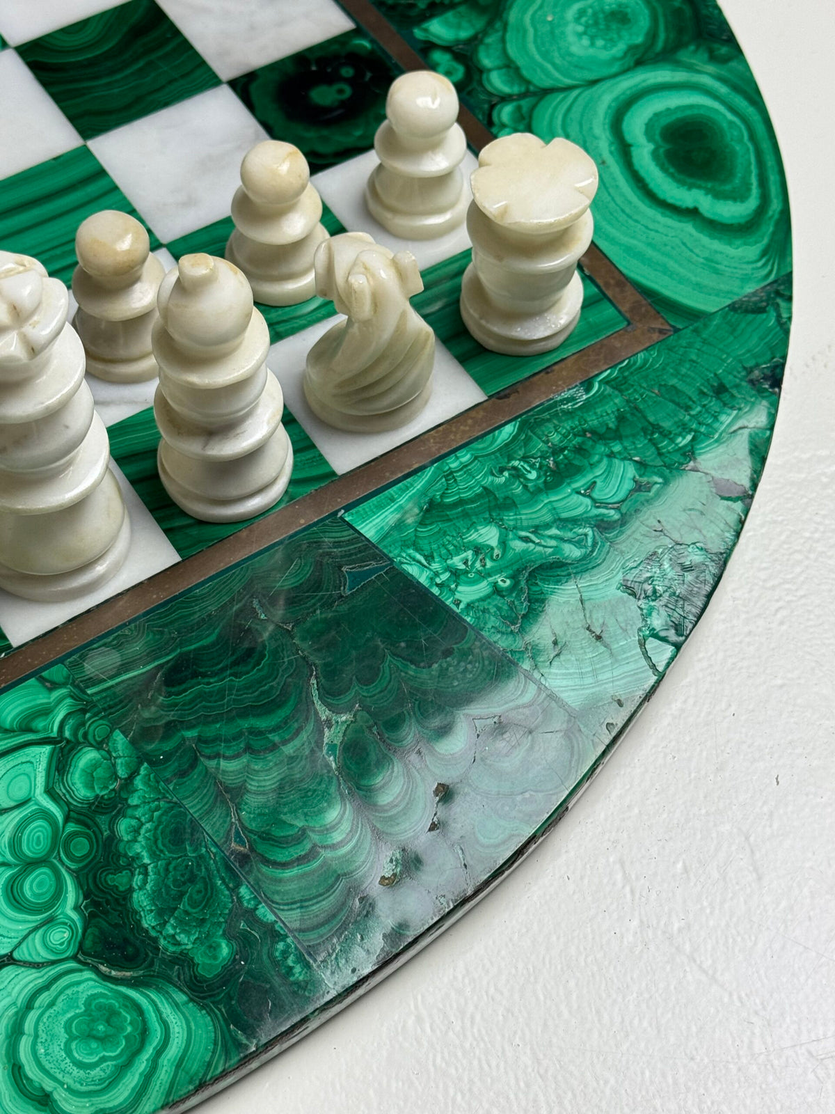 Congolese Malachite and Marble Chess Set, c. 1960, photo 23