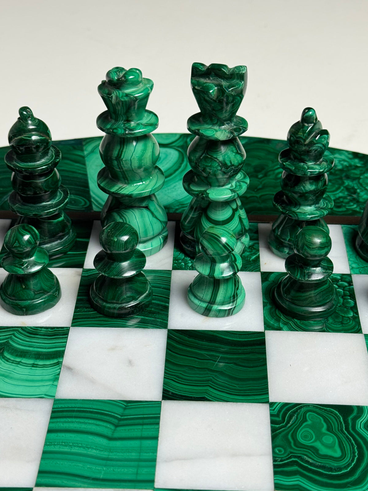 Congolese Malachite and Marble Chess Set, c. 1960, photo 20