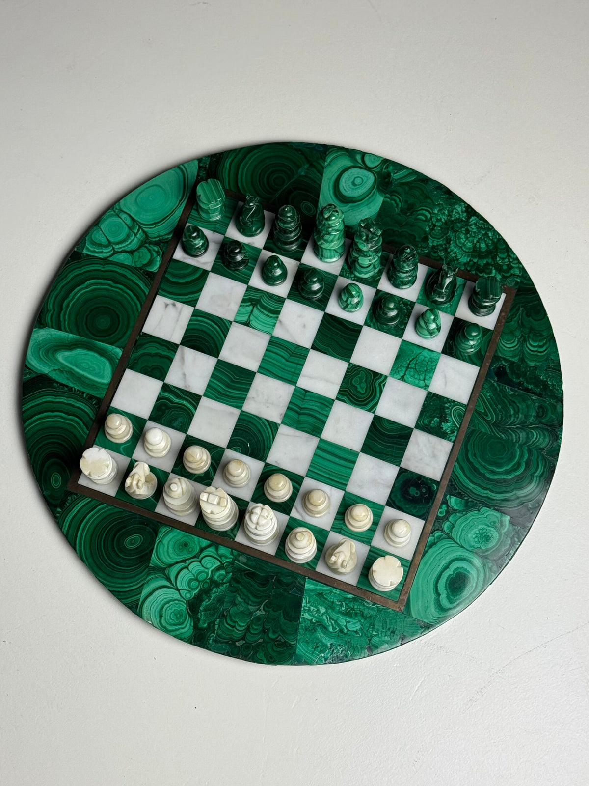 Congolese Malachite and Marble Chess Set, c. 1960, photo 17