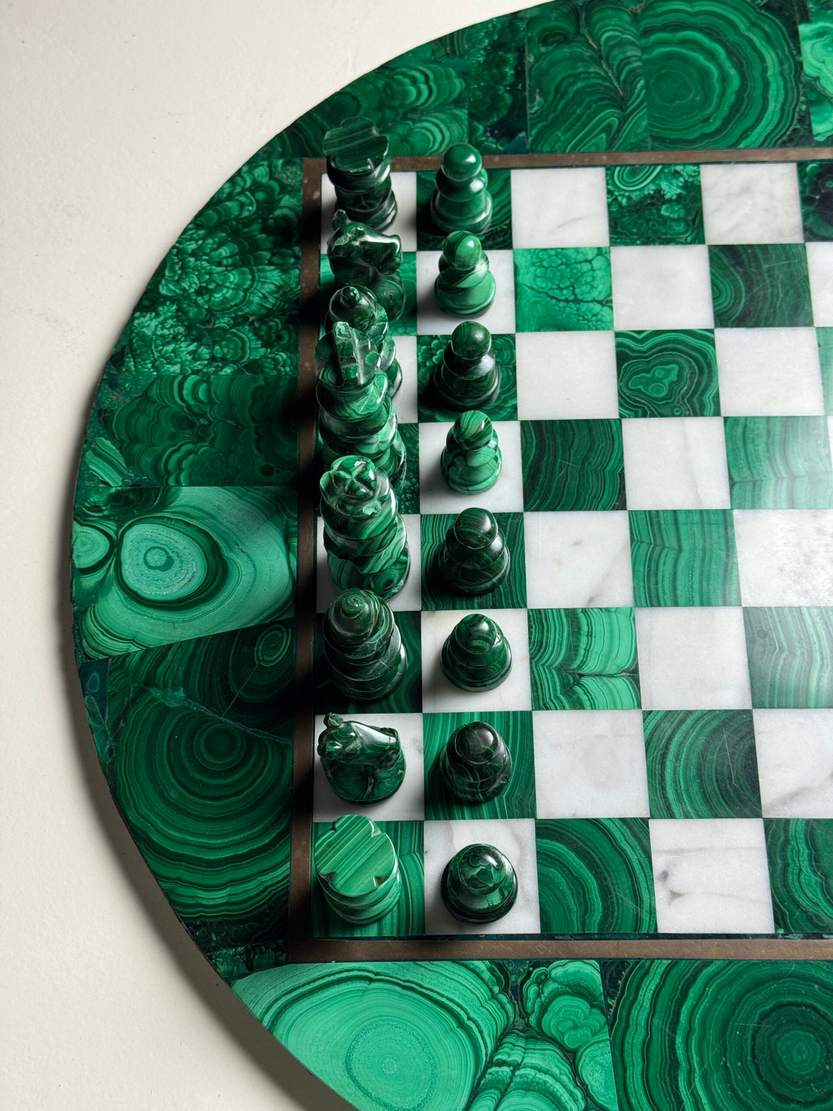 Congolese Malachite and Marble Chess Set, c. 1960, photo 4