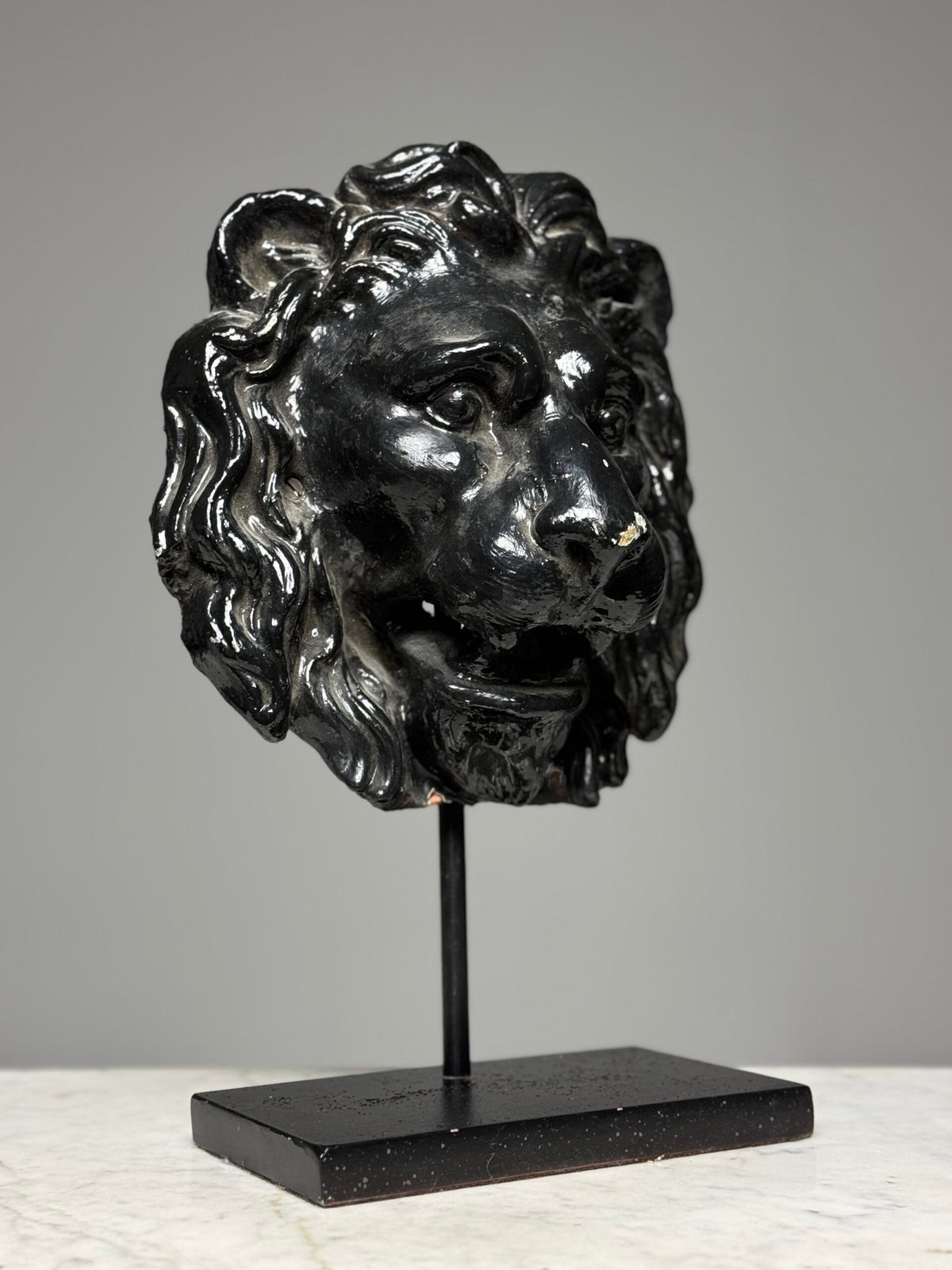 French Terracotta Lion Head Fountain Mask, photo 7