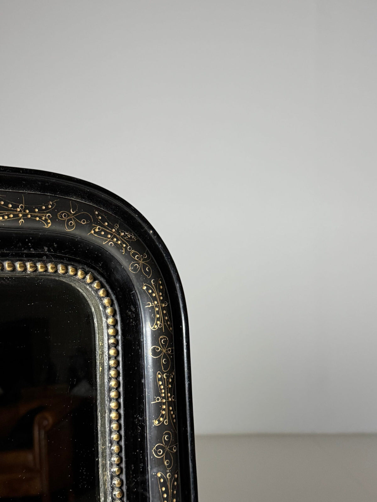 French Louis Philippe Black Mirror, Late 19th Century, photo 5