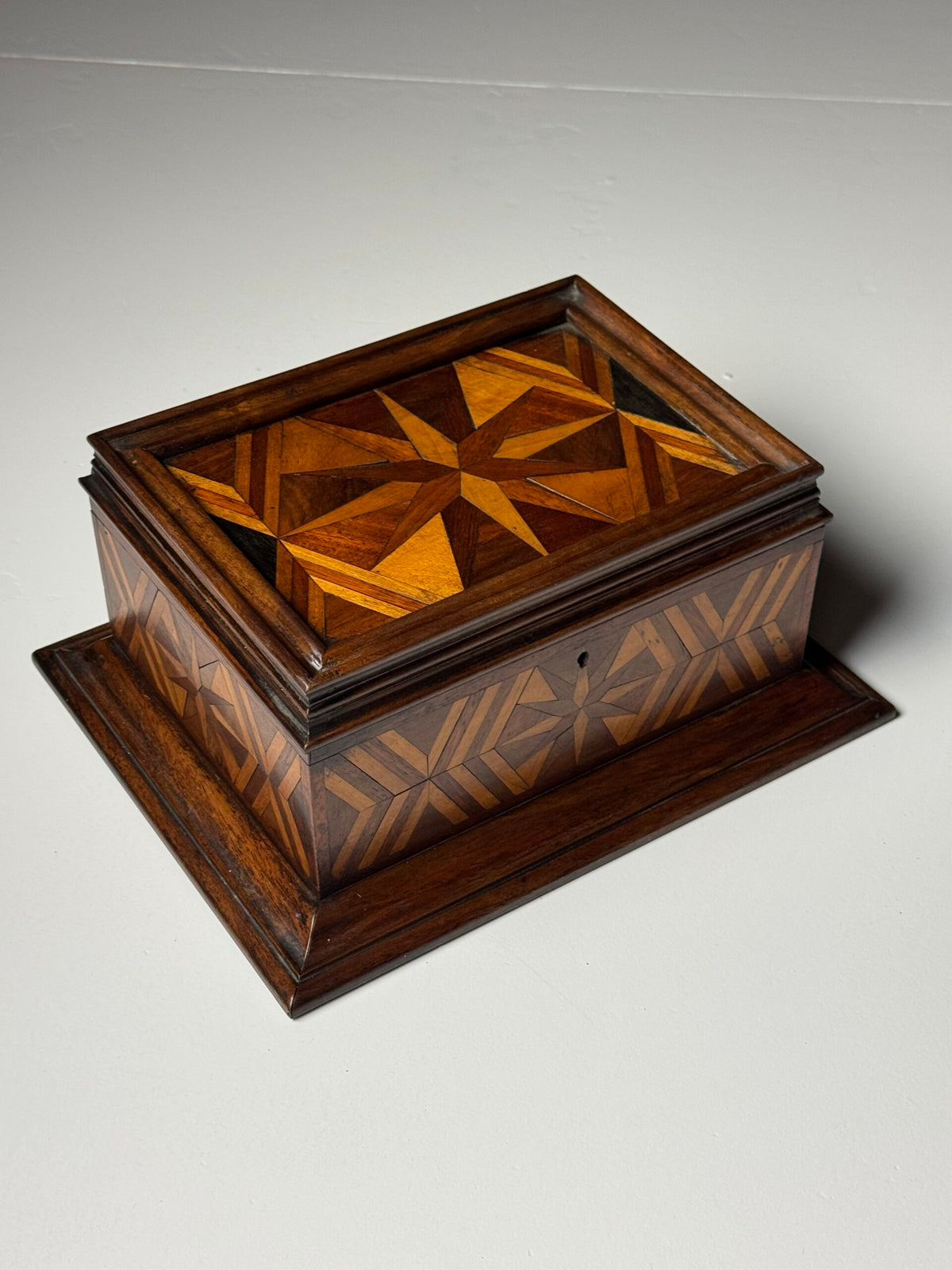 19th Century Marquetry Jewellery Box with Mirror, photo 1