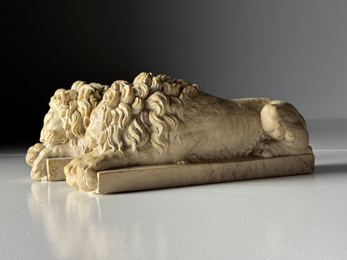 Pair of Reclining Lions After Canova, Mid 20th Century, photo 16