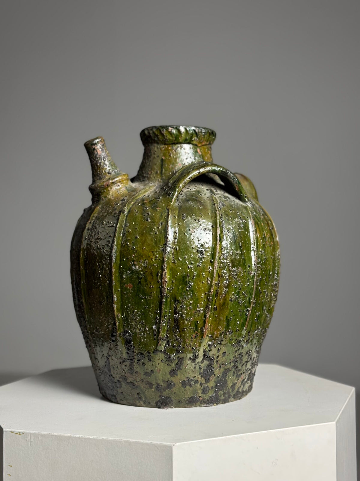 French 18th Century Green Glazed Jug, photo 1