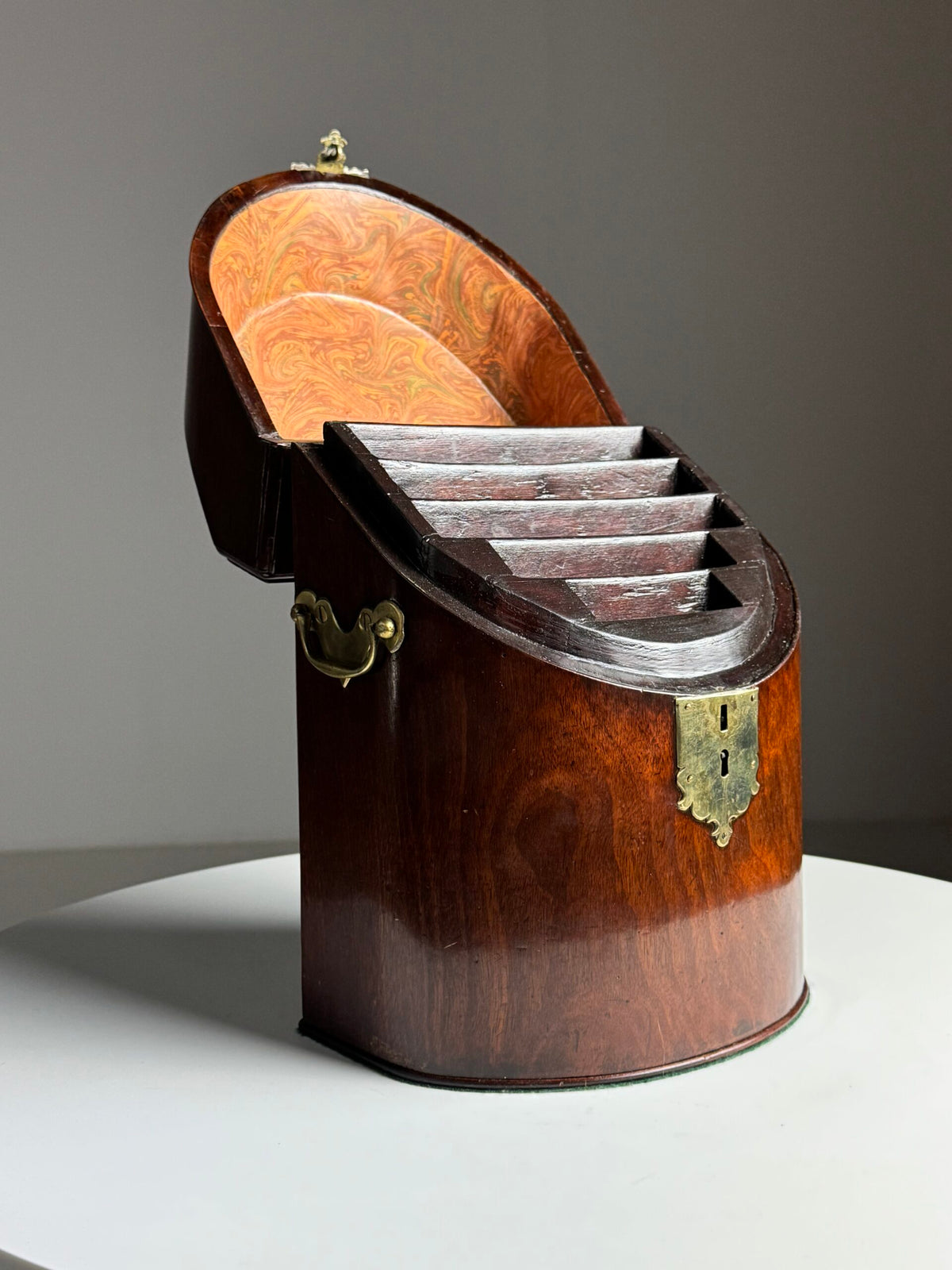 18th Century English Mahogany Cutlery Box Converted to Letter Holder, photo 7