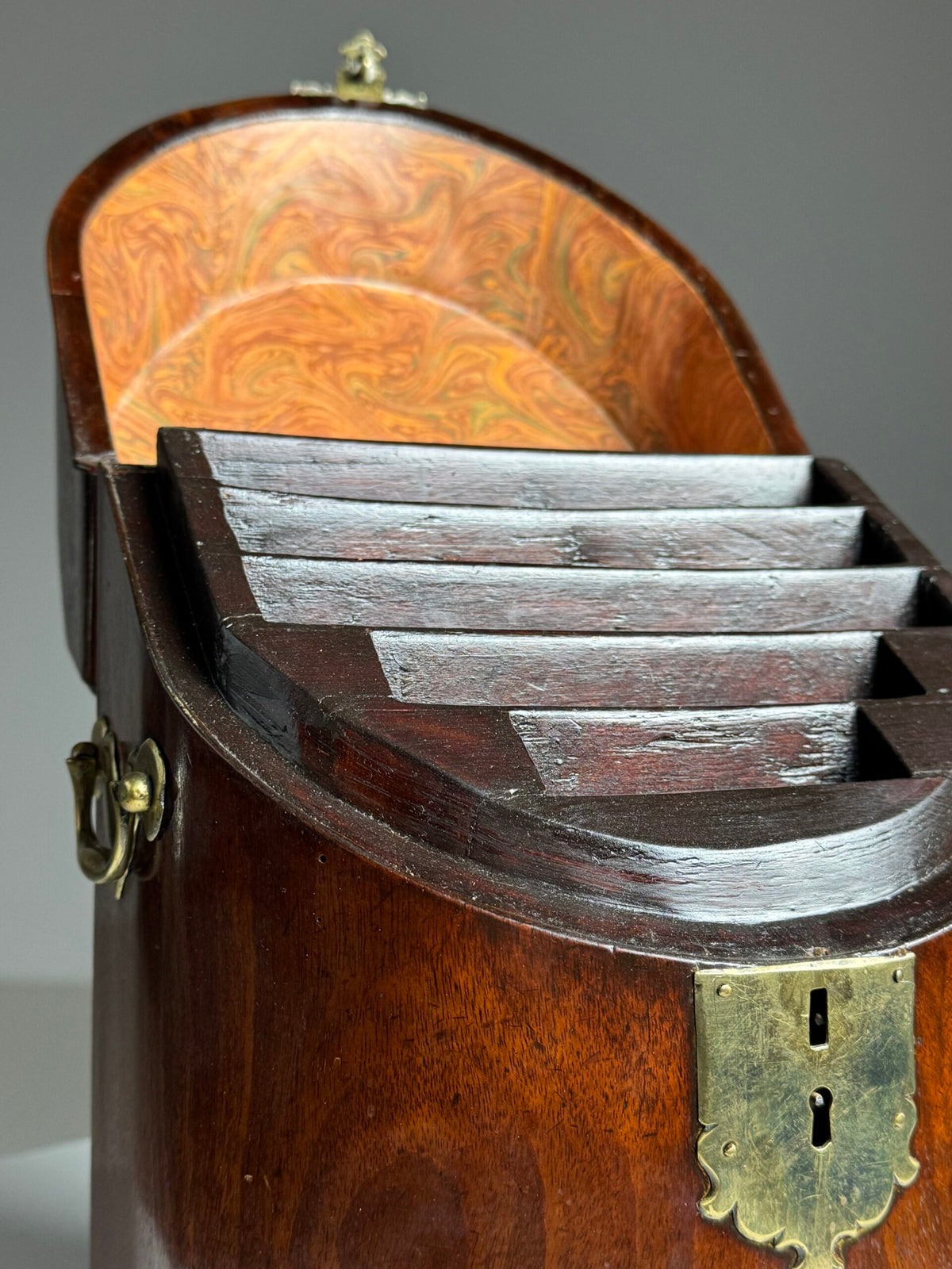 18th Century English Mahogany Cutlery Box Converted to Letter Holder, photo 2