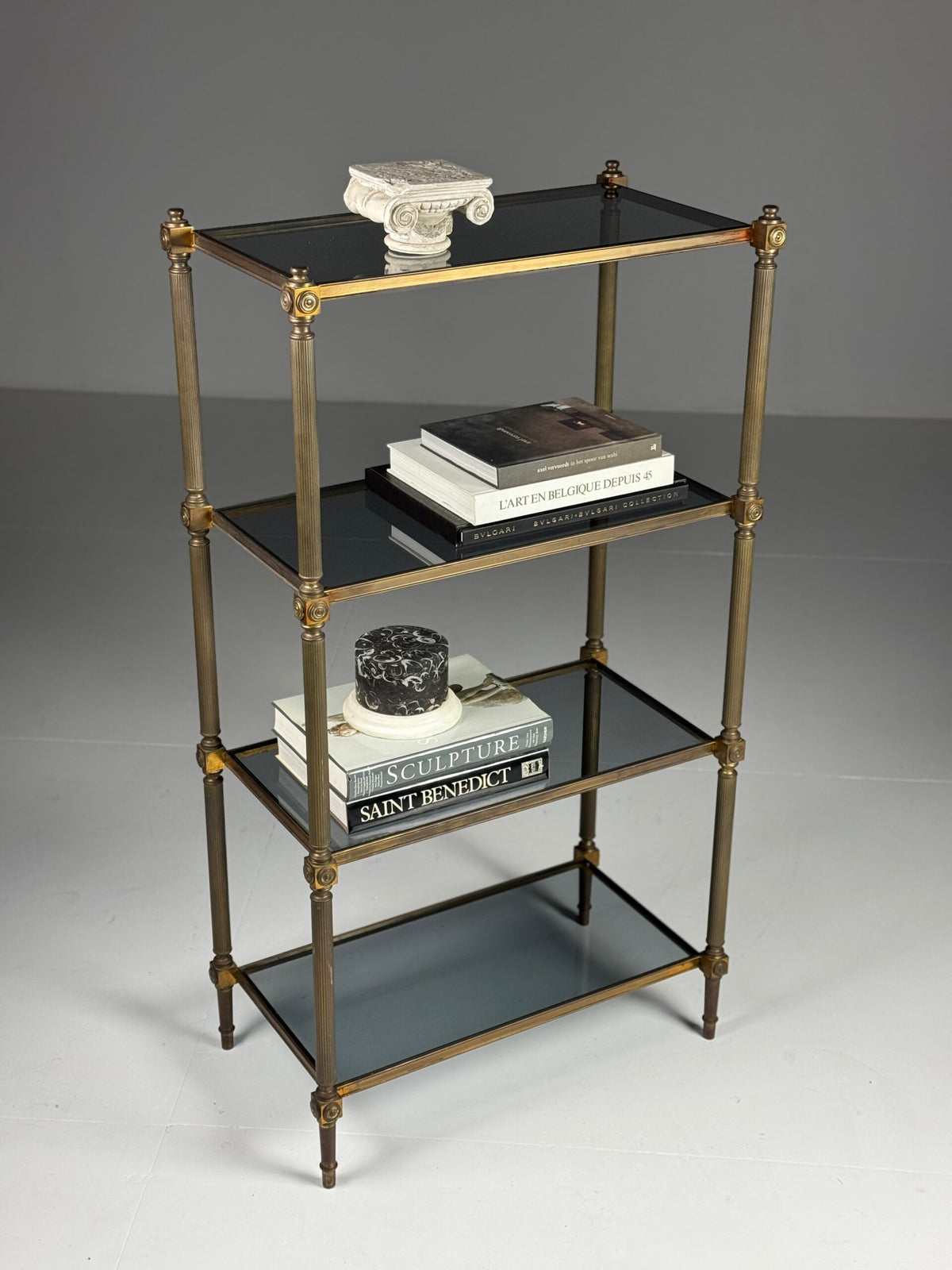 Mid Century Metal and Tinted Glass Bookcase, c. 1960s, photo 3