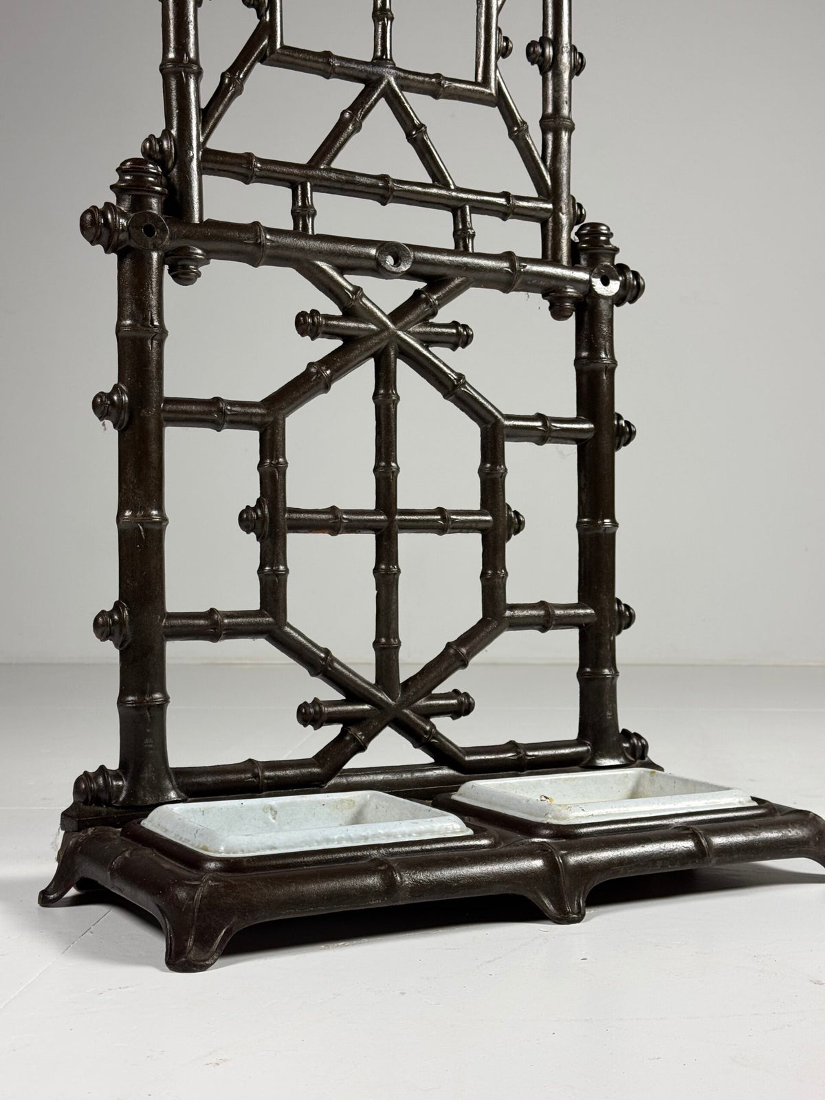 French Faux Bamboo Cast Iron Hall Stand, c. 1890, photo 10