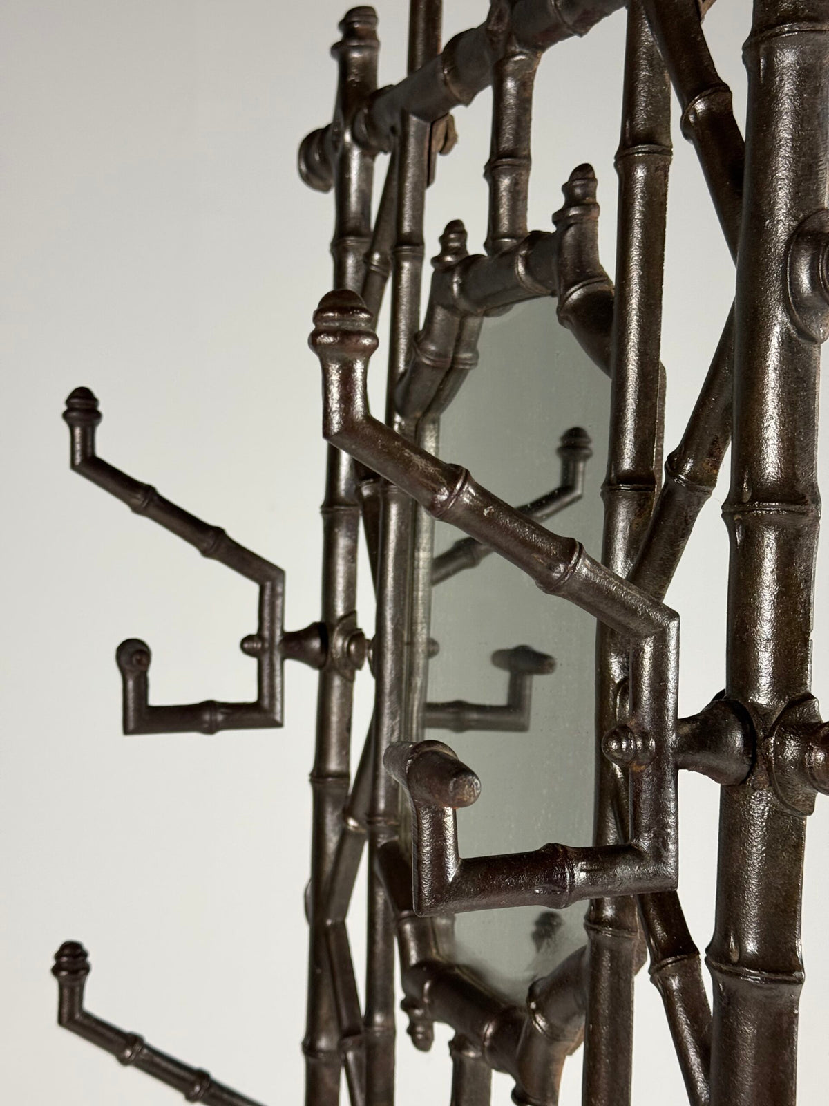 French Faux Bamboo Cast Iron Hall Stand, c. 1890, photo 5