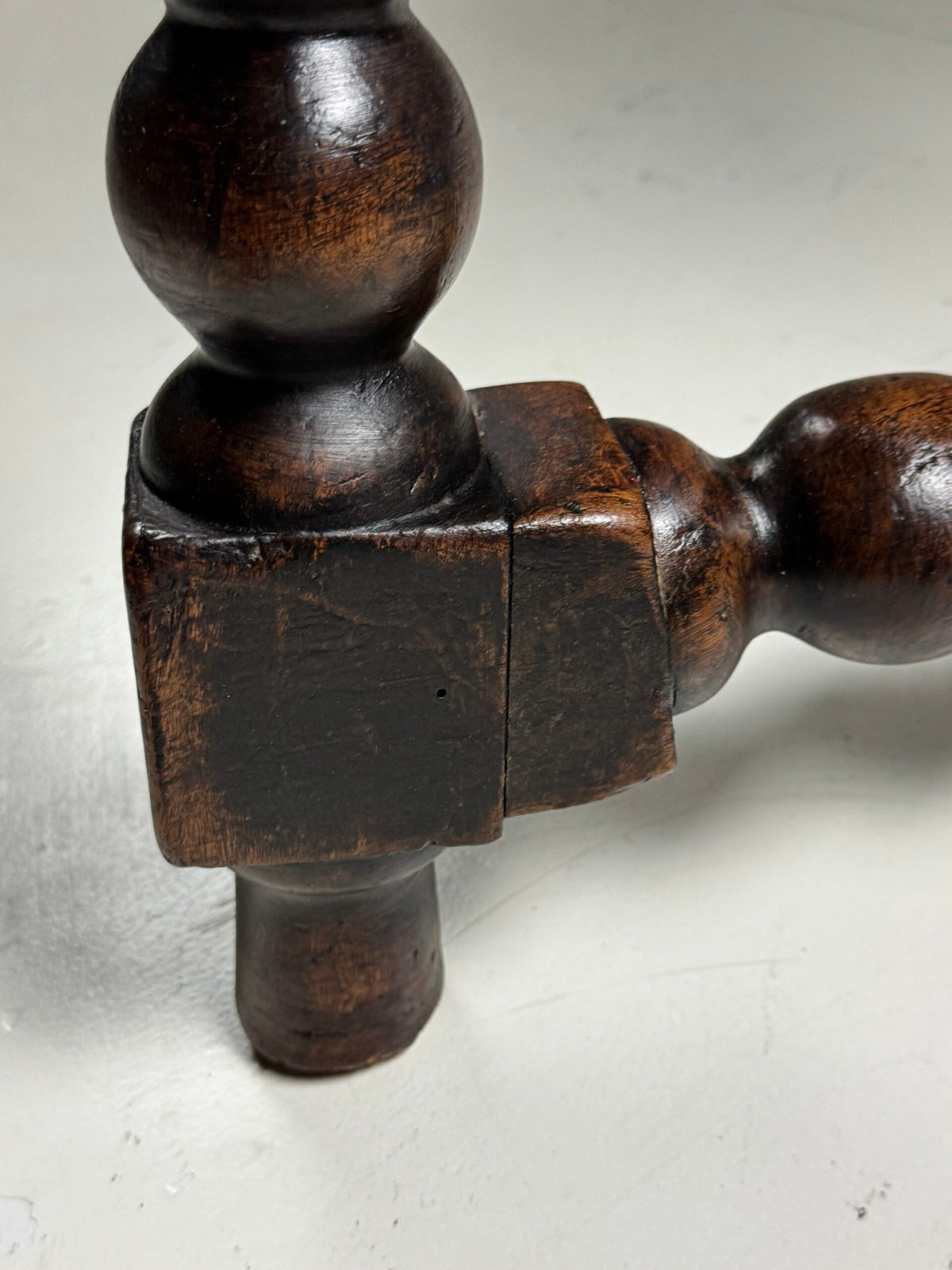 Spanish Walnut Table with Bobbin Turned Stretcher, 18th Century, photo 27