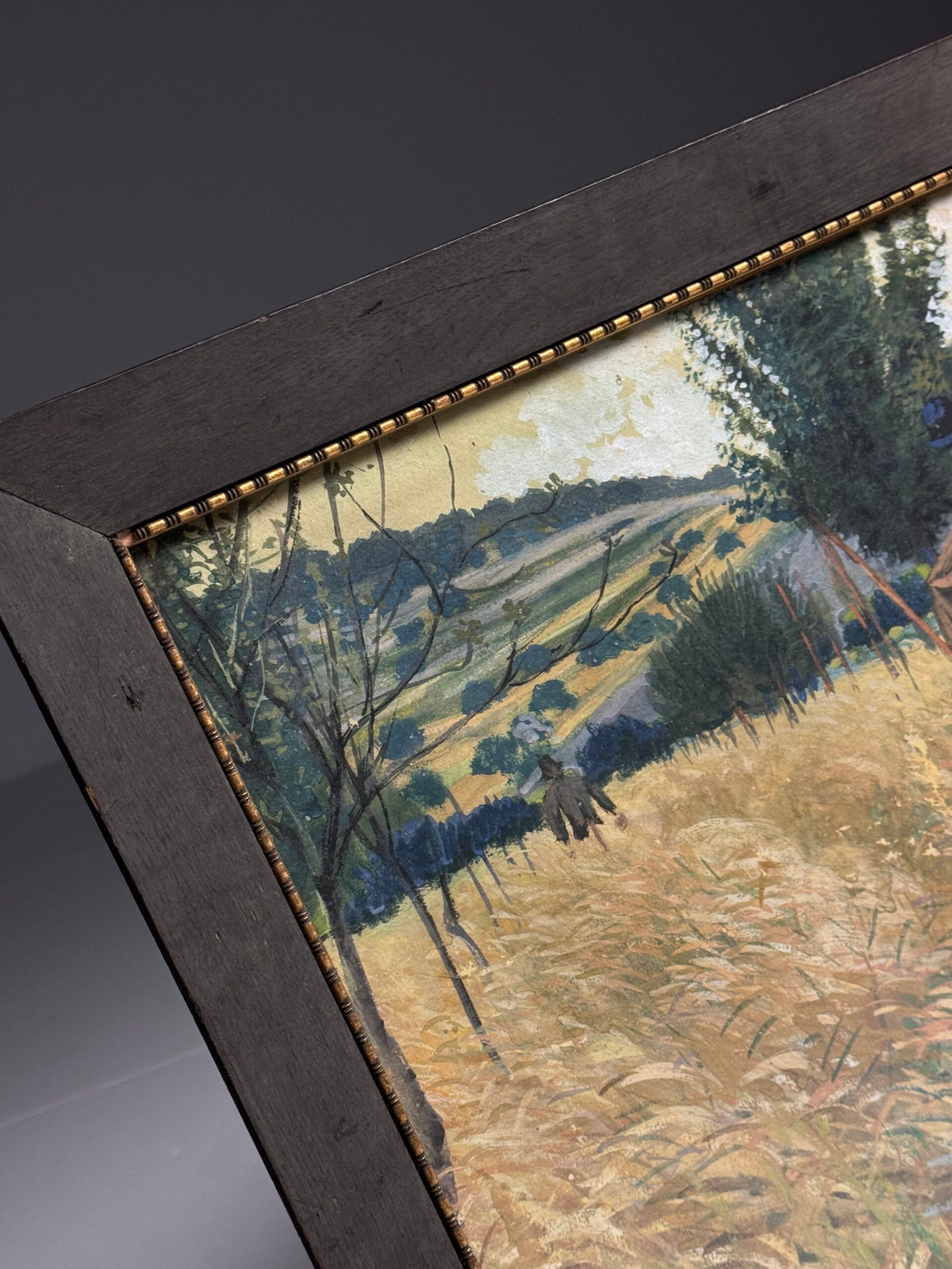 Chalk Drawing of a Cornfield with Scarecrows, Mid 20th Century, photo 5