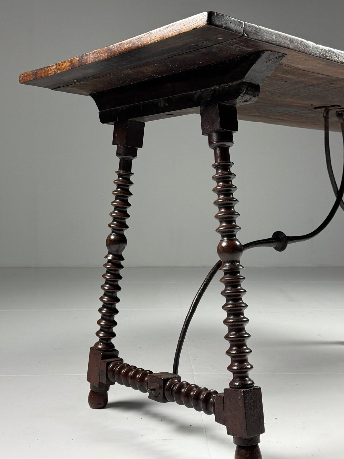 Spanish Walnut Console Table or Writing Table, 18th Century, photo 24