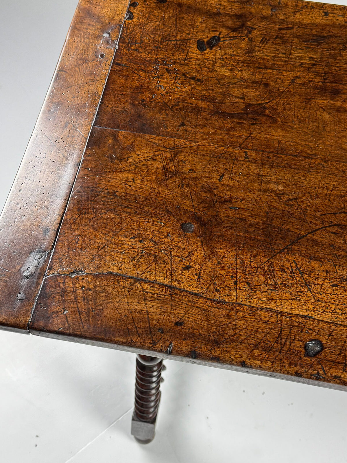 Spanish Walnut Console Table or Writing Table, 18th Century, photo 20