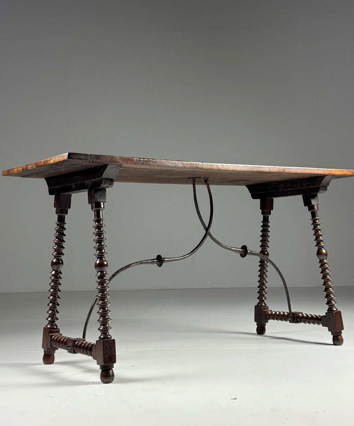 Spanish Walnut Console Table or Writing Table, 18th Century, photo 17