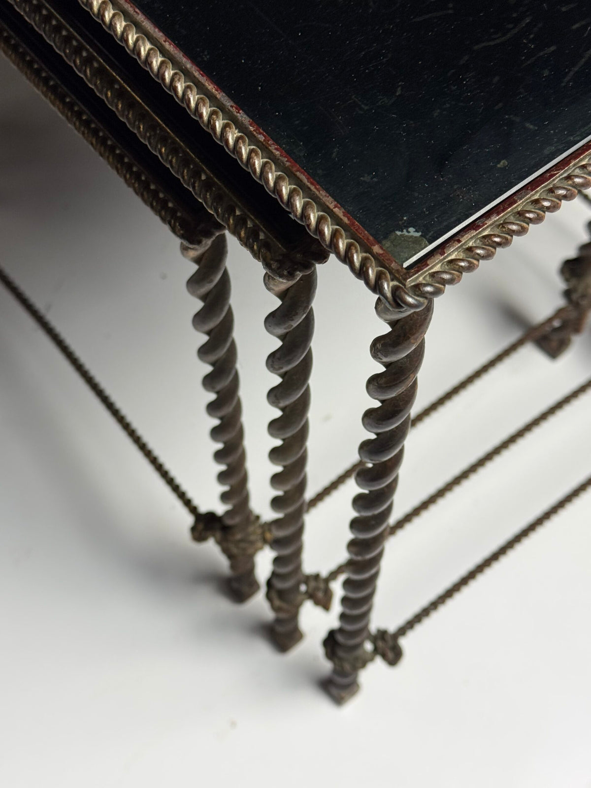 Set of Three Vintage Rope Nesting Tables, France, photo 2