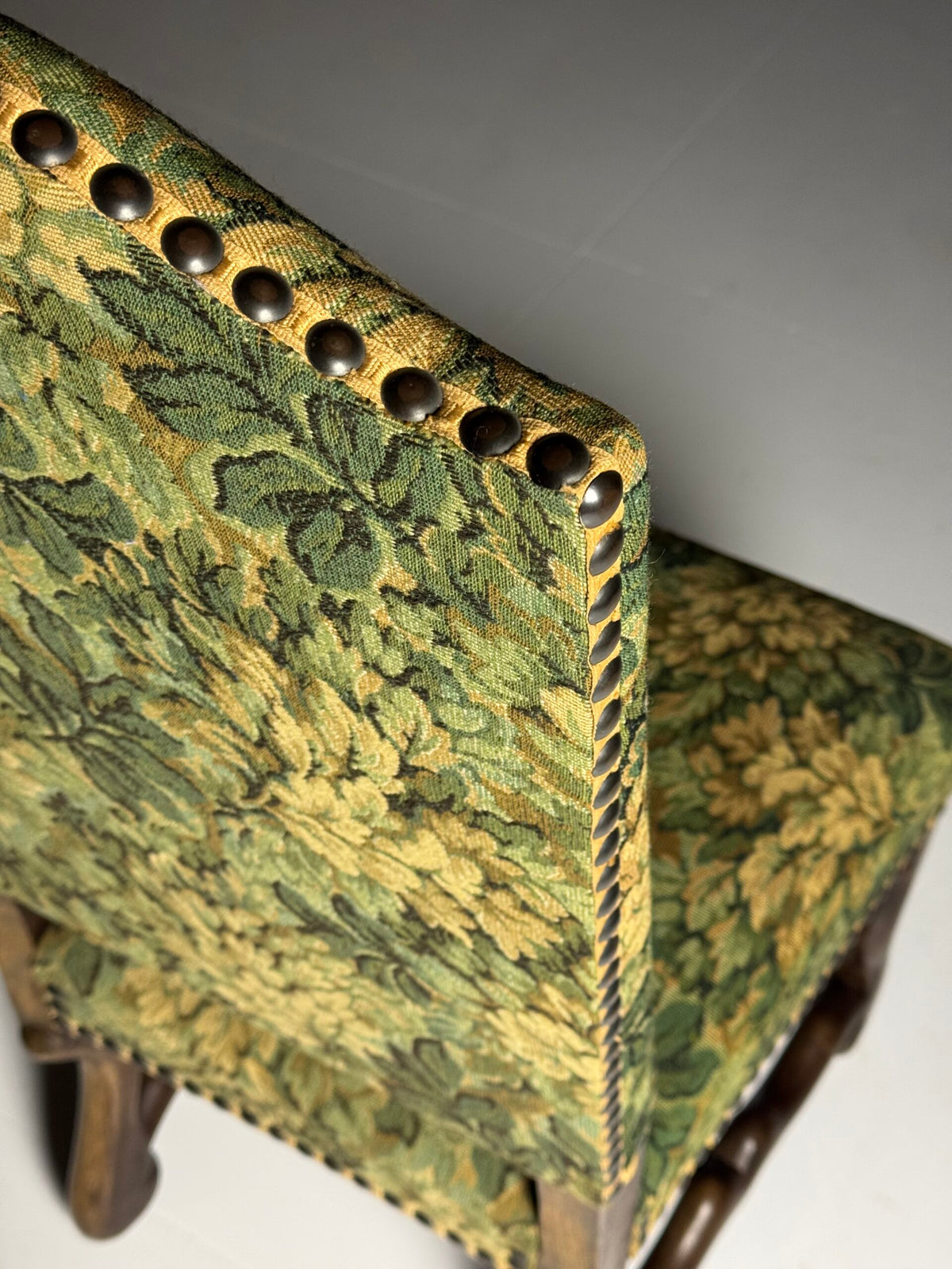 Set of Six Os de Mouton Dining Chairs, Aubusson Style Fabric, photo 2