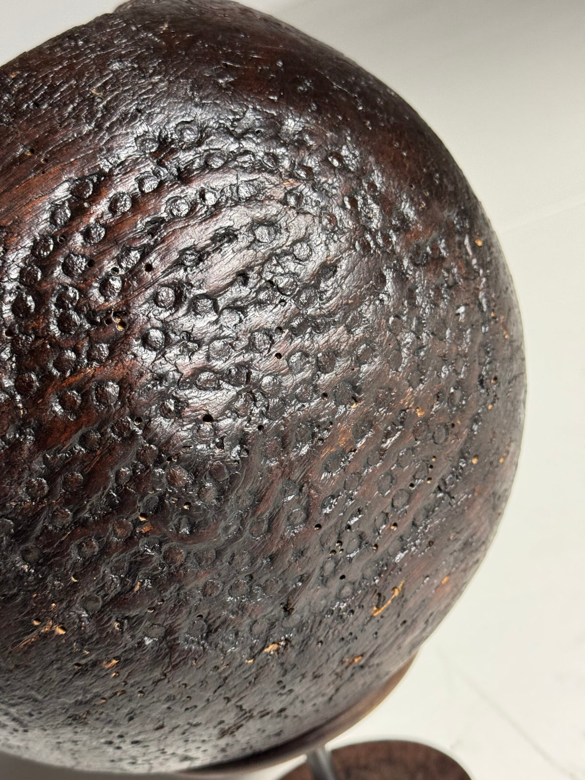 Pair of 18th Century Wooden Bowling Balls on Stand, photo 4