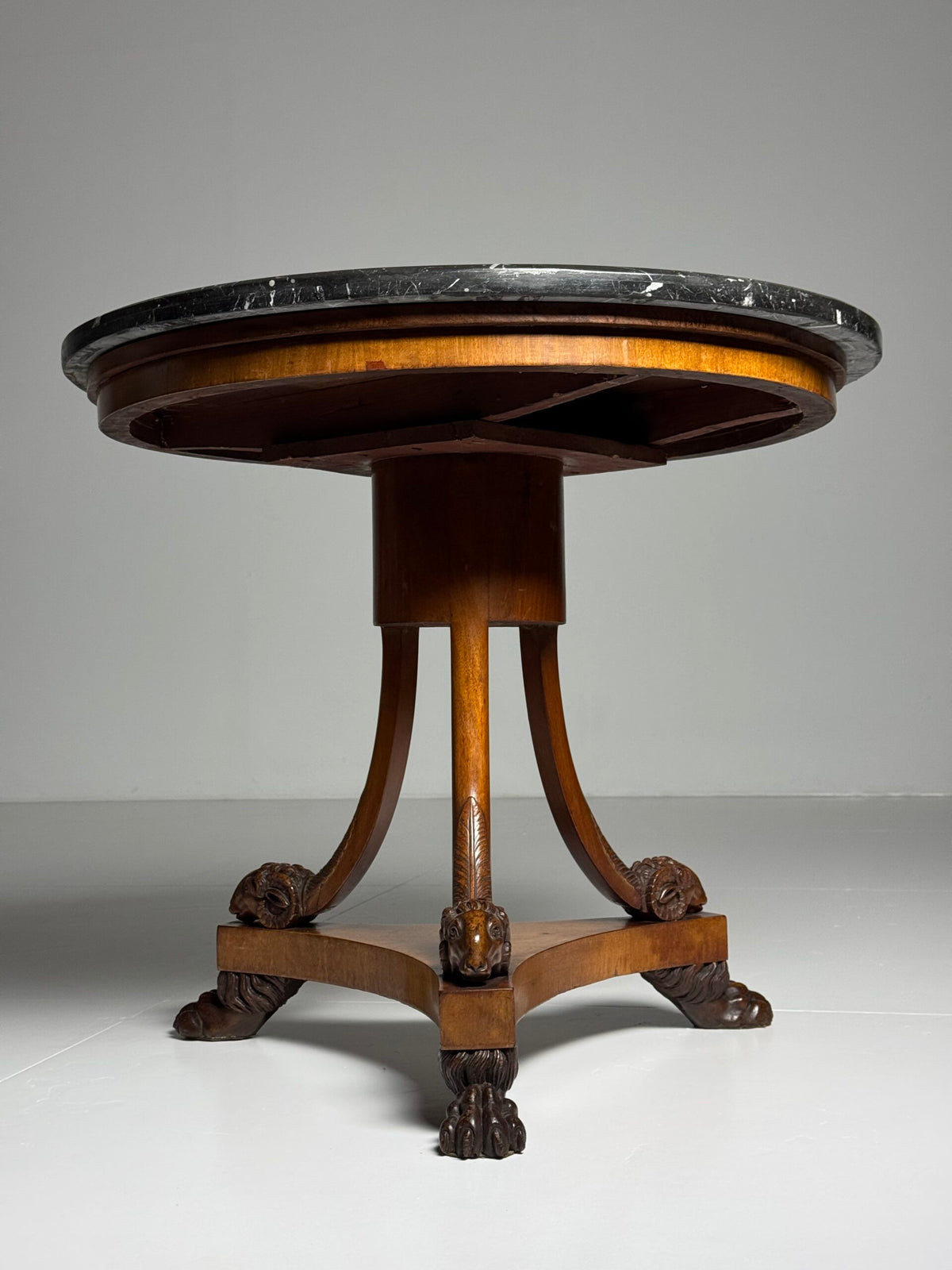 Italian Tripod Center Table with Inlaid Gemstone Marble Top, photo 25