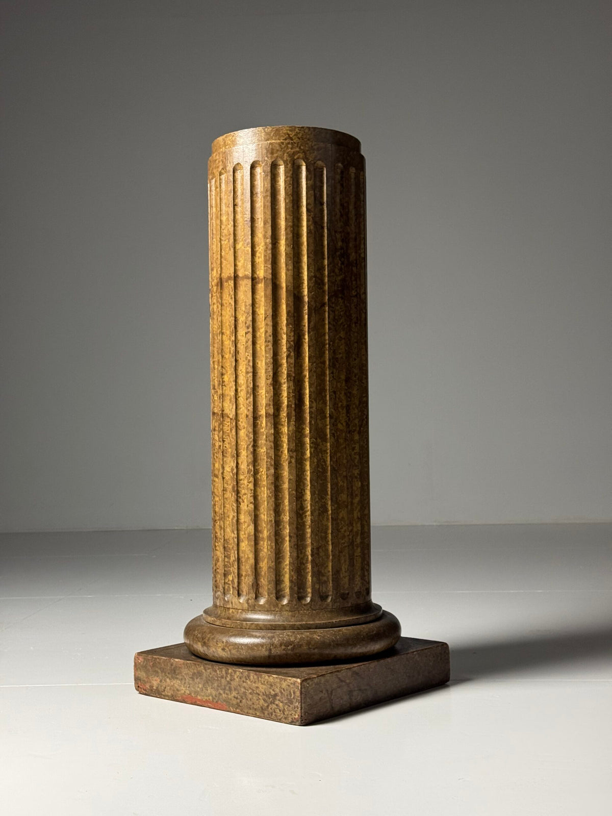 French Faux Marbre Painted Pine Column, 19th Century, photo 1