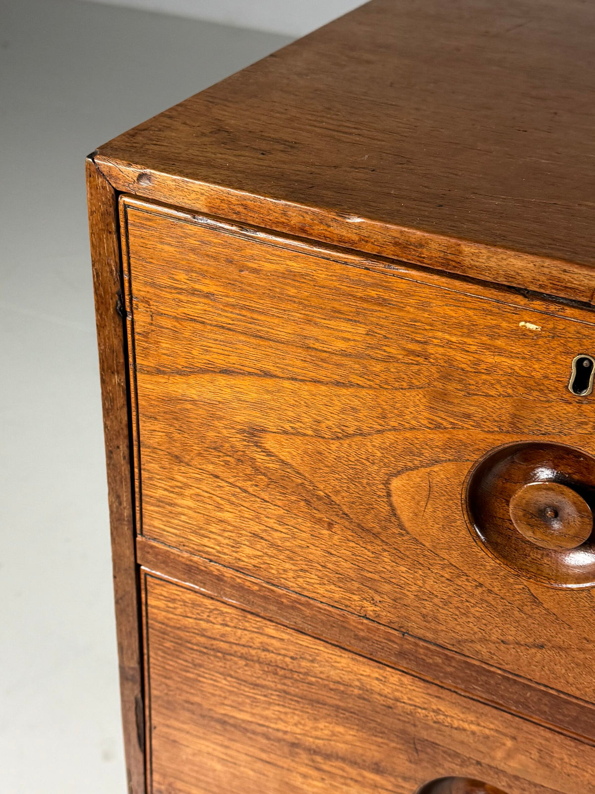 Anglo-Indian Teak Campaign Chest of Drawers, 19th Century, photo 22
