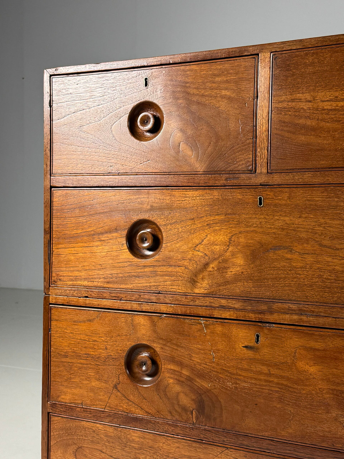 Anglo-Indian Teak Campaign Chest of Drawers, 19th Century, photo 20