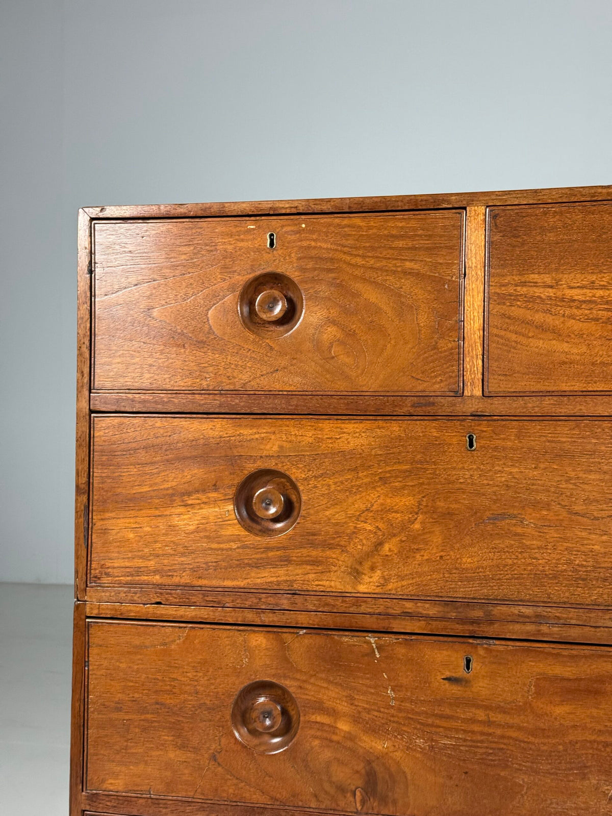 Anglo-Indian Teak Campaign Chest of Drawers, 19th Century, photo 18