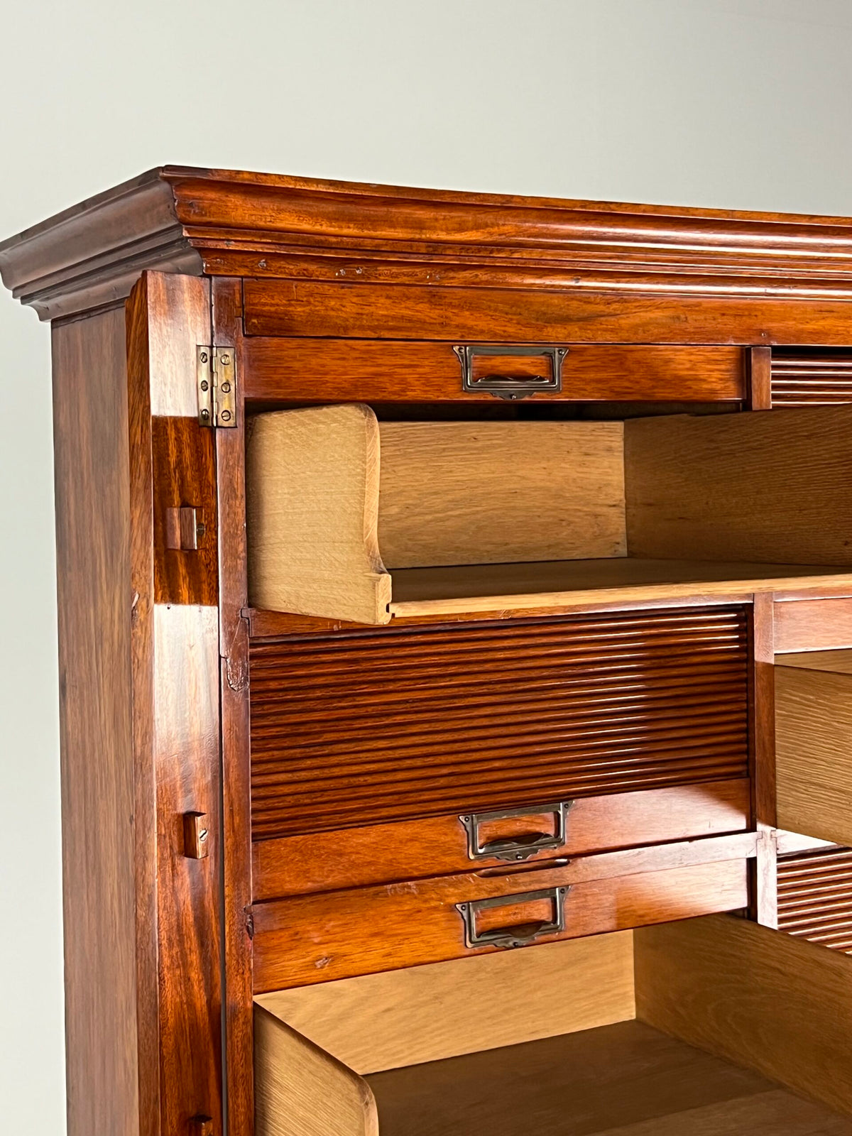 Mahogany Filing Cabinet with Roller Shutters, Belgium, Early 20th Century, photo 7