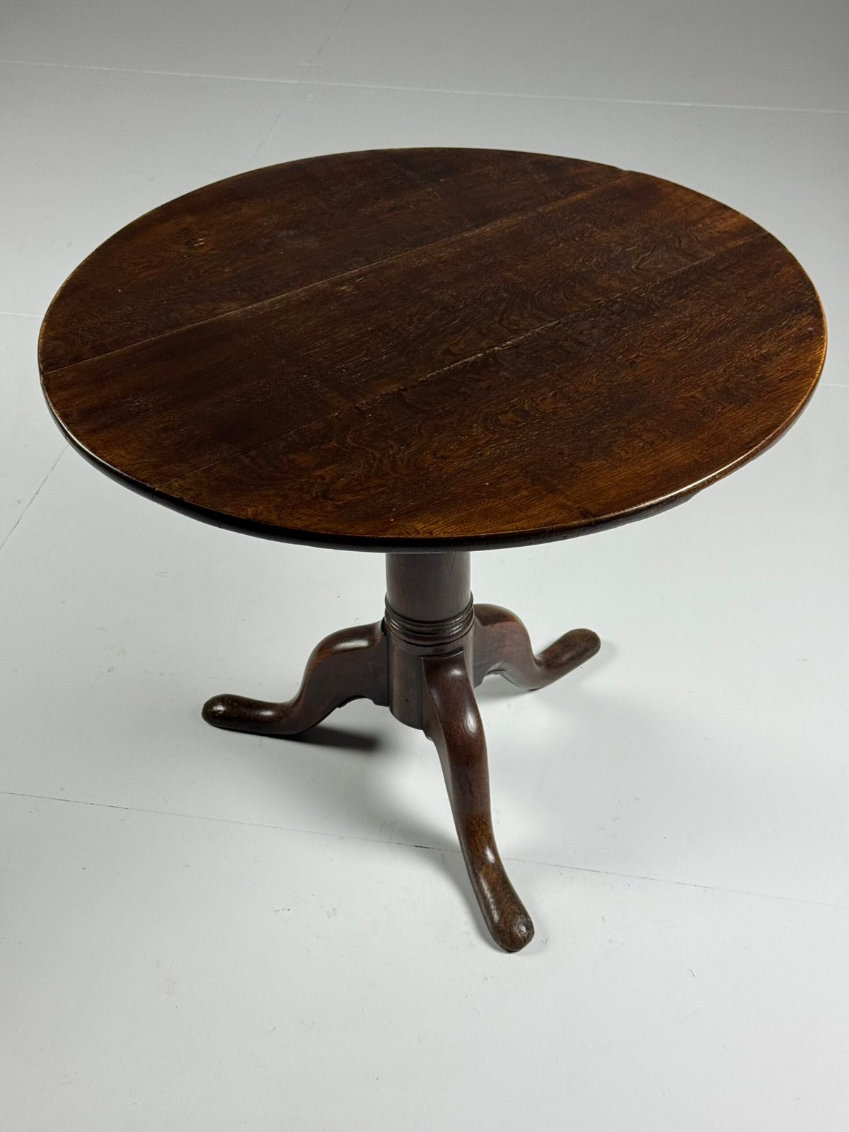 English Solid Oak Tilt Top Table, 19th Century, photo 2