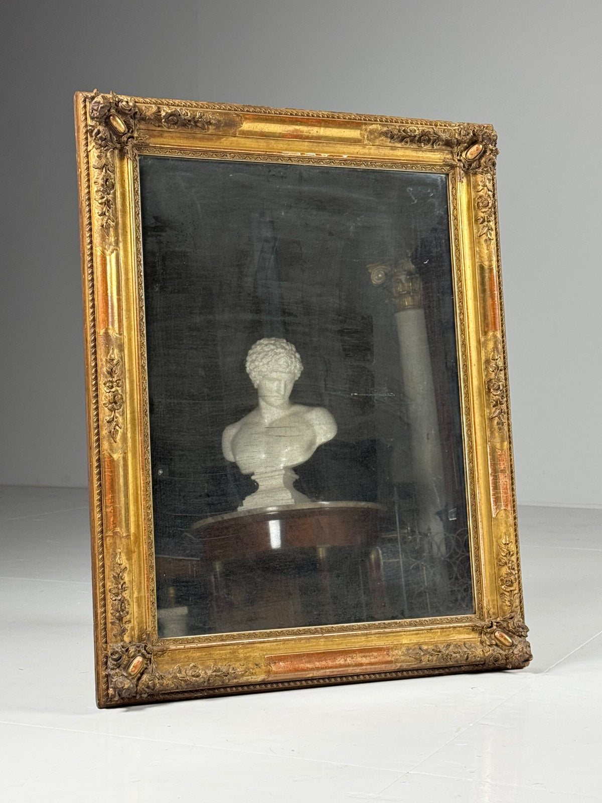 French Gilt Mirror with Weathered Glass, 19th Century, photo 15