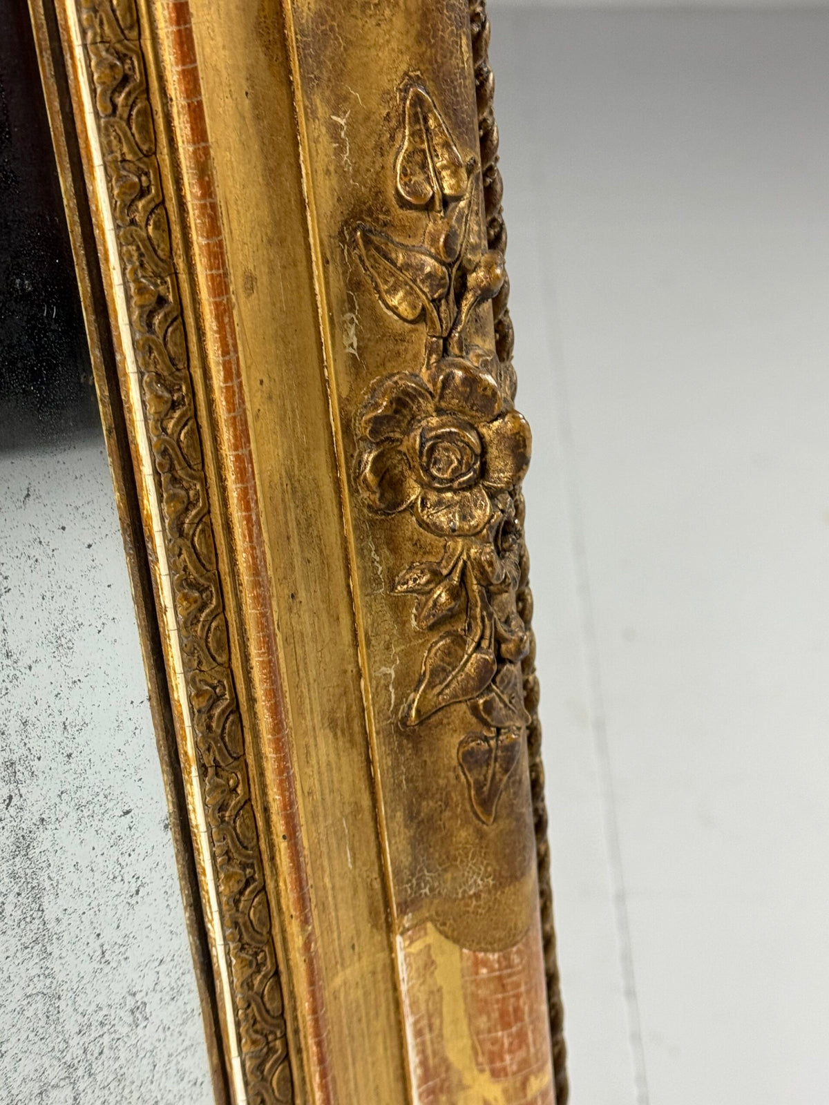 French Gilt Mirror with Weathered Glass, 19th Century, photo 10