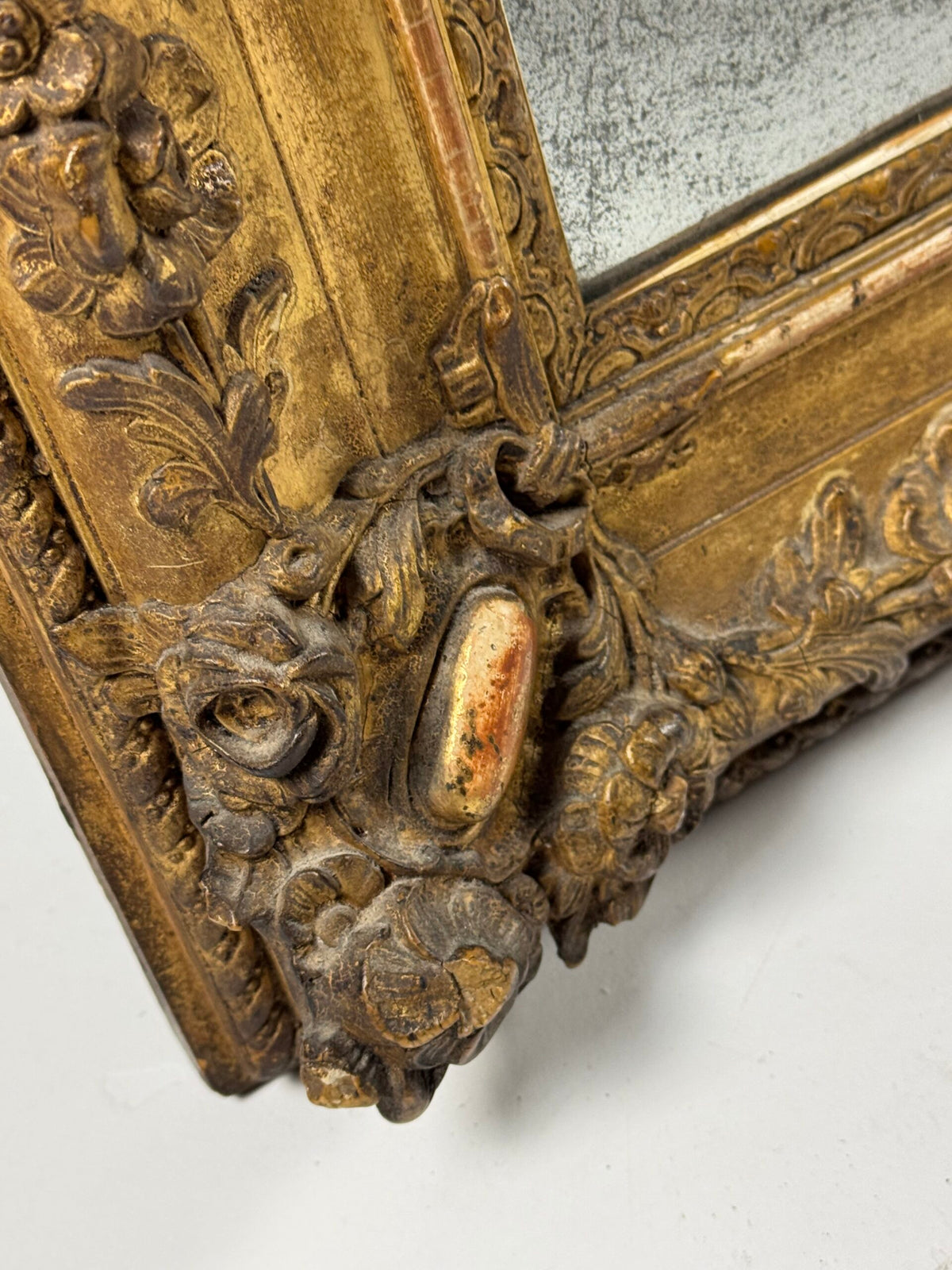 French Gilt Mirror with Weathered Glass, 19th Century, photo 7