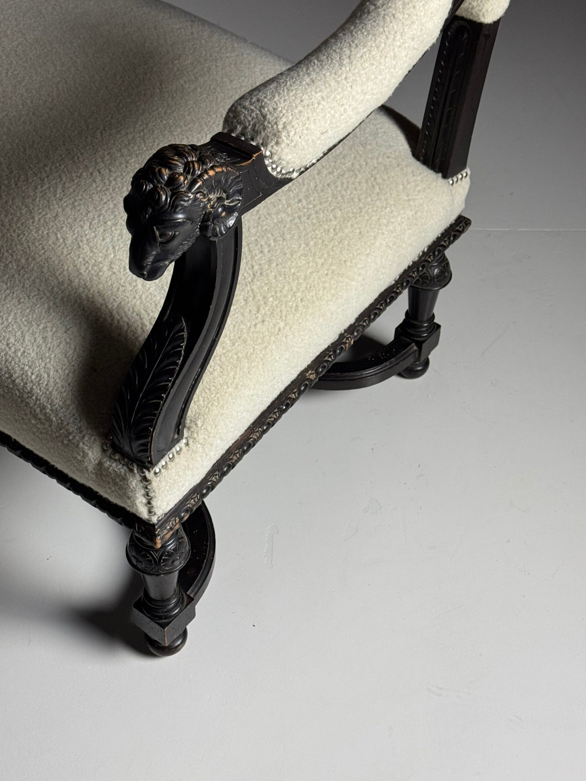 French Sofa with Ram's Head Arms, 19th Century, photo 10
