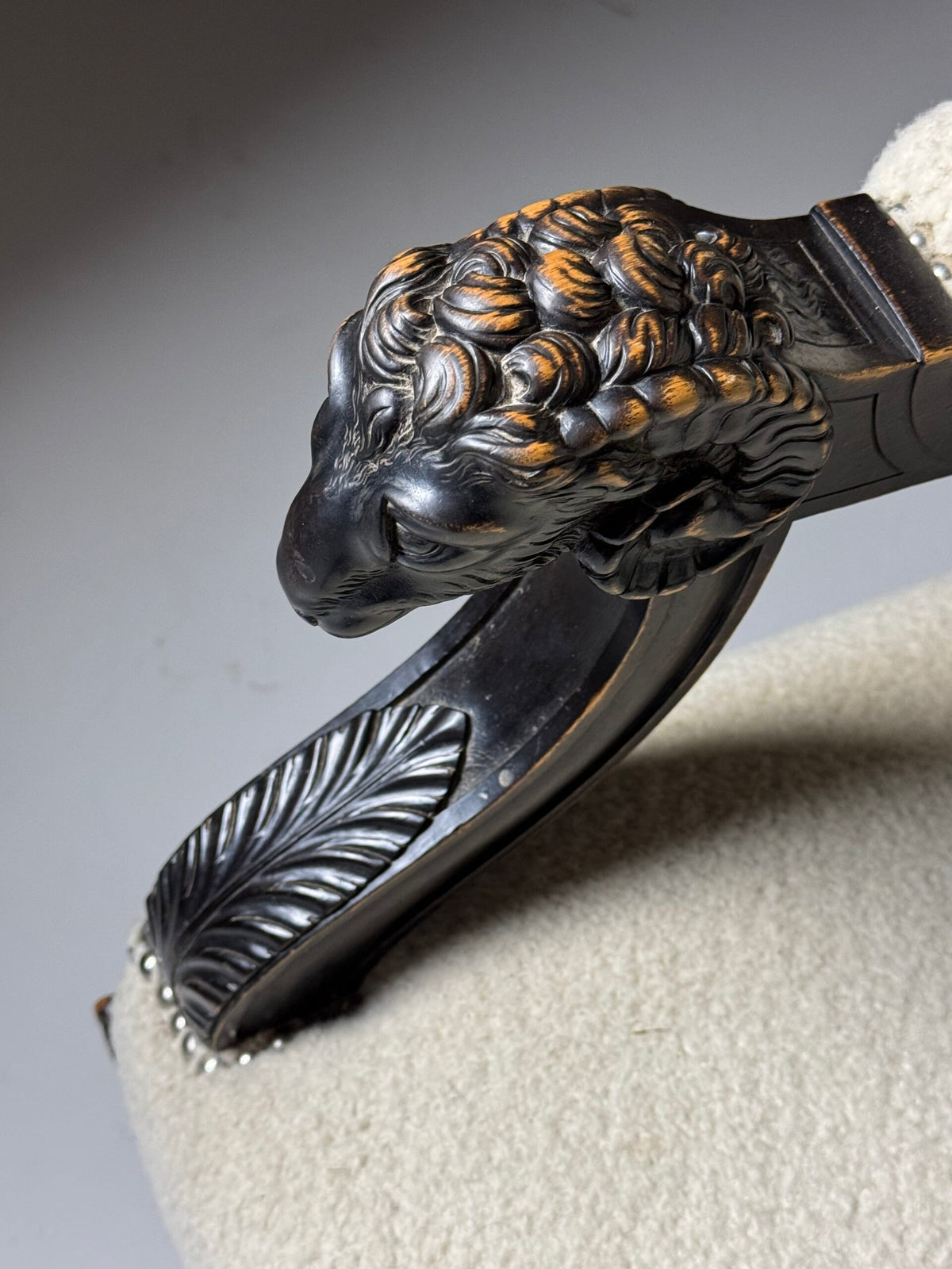 French Sofa with Ram's Head Arms, 19th Century, photo 15