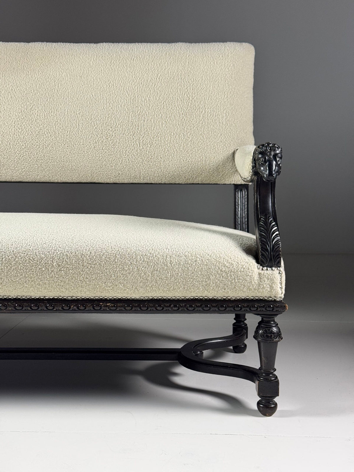 French Sofa with Ram's Head Arms, 19th Century, photo 18