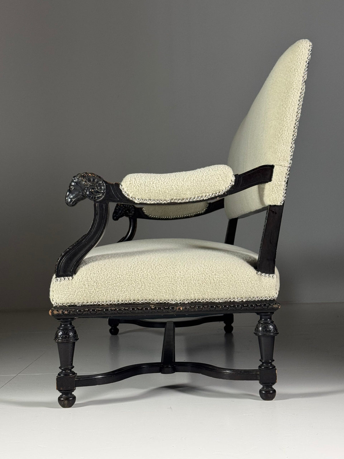 French Sofa with Ram's Head Arms, 19th Century, photo 19