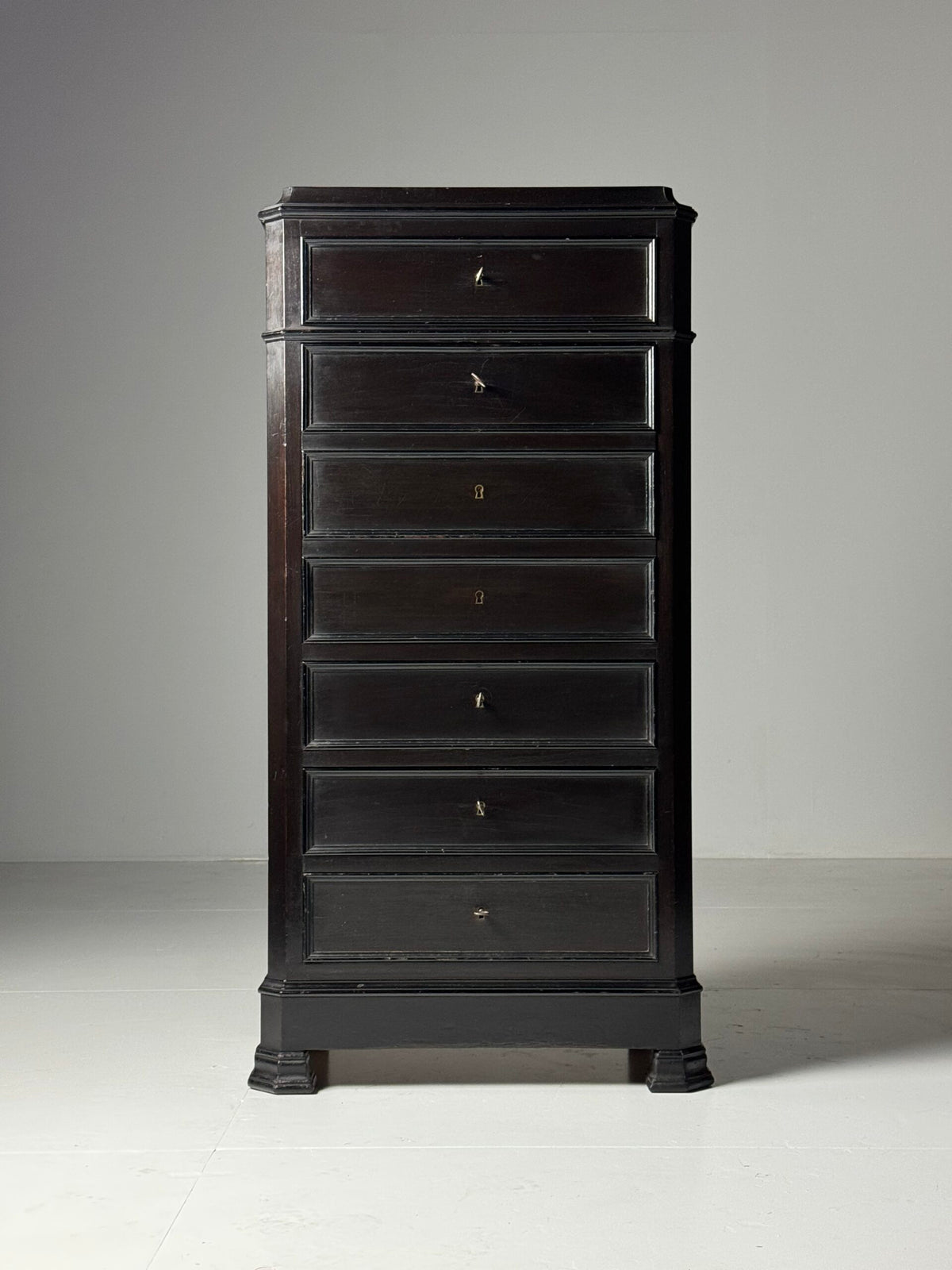 Louis Philippe Black Secretaire Chest of Drawers, 19th Century, photo 1