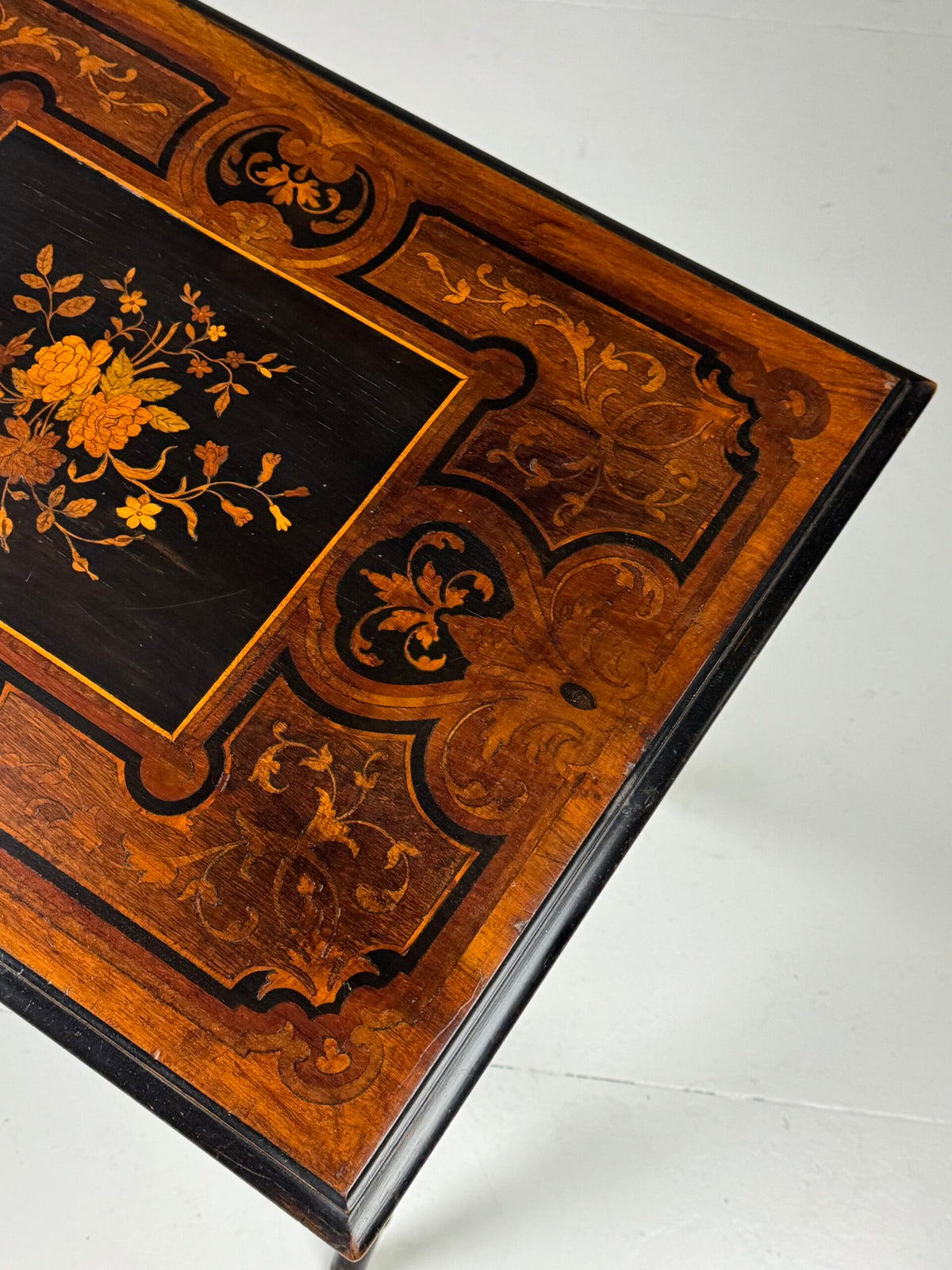 Napoleon III Tray Table with Inlaid Top and Faux Bamboo Frame, photo 7