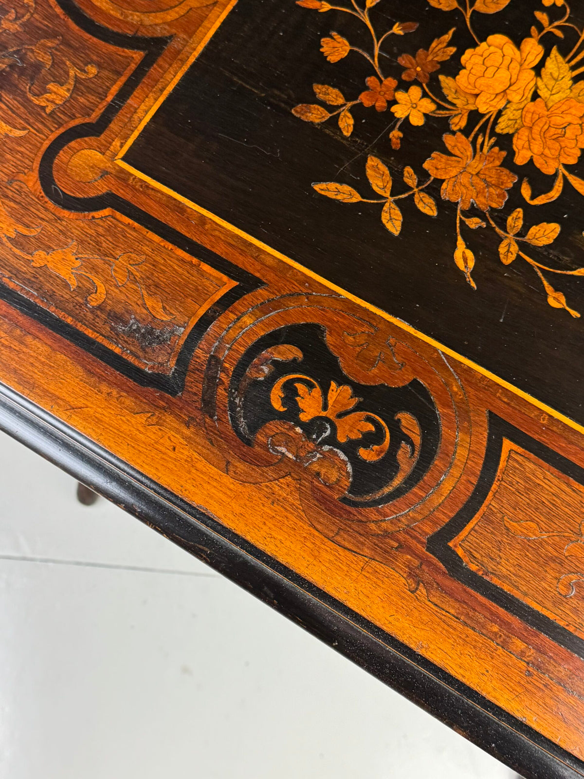 Napoleon III Tray Table with Inlaid Top and Faux Bamboo Frame, photo 14