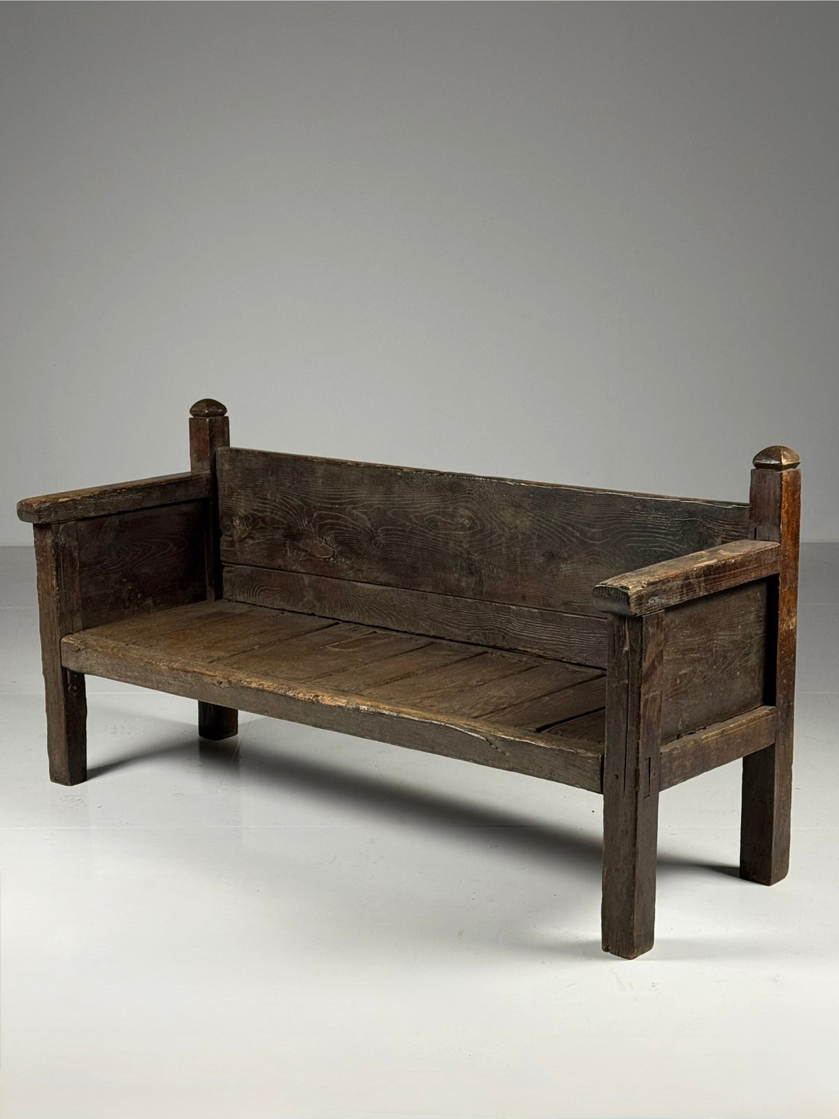 Robust Spanish Solid Oak Bench, 18th Century, photo 1