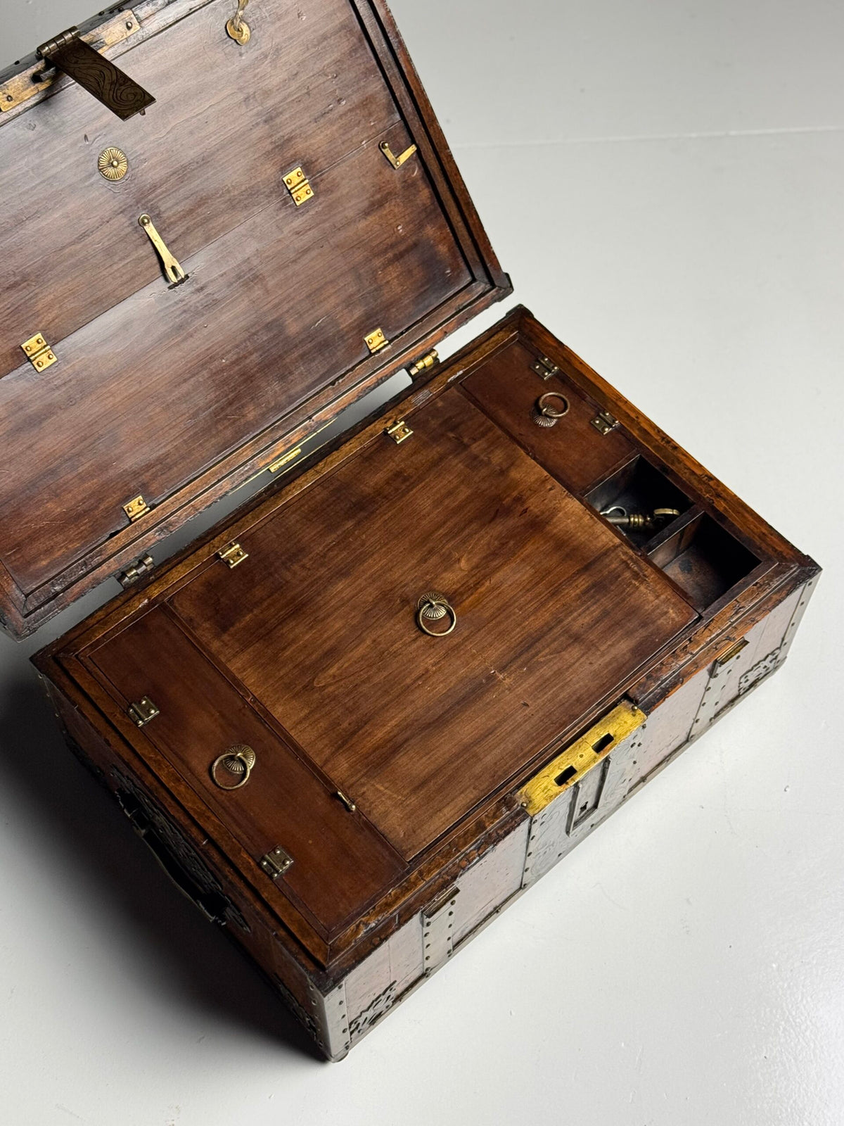 English Strongbox with Asian Interior and Double Bottom, c. 1700, photo 24