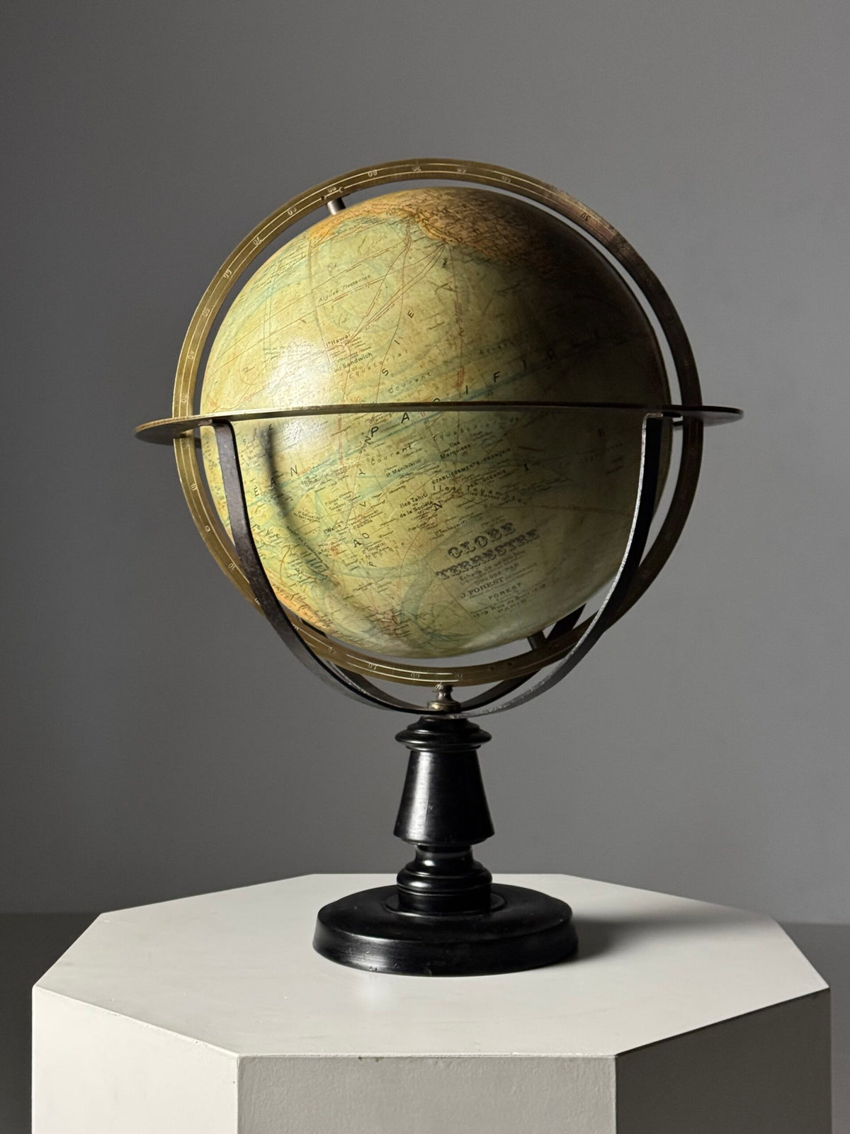 Globe by J. Forest, Paris, c. 1900 to 1910, on Original Stand, photo 2