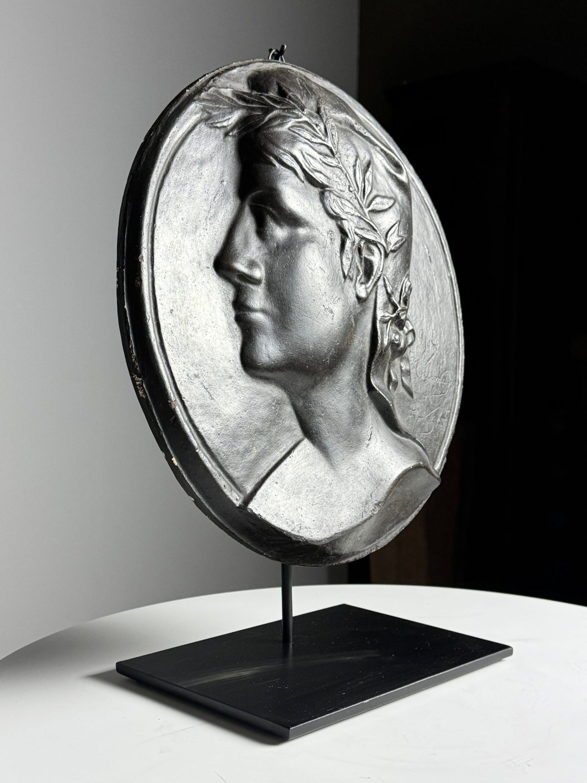 Signed French Plaster Plaque on Stand, 1915, photo 5