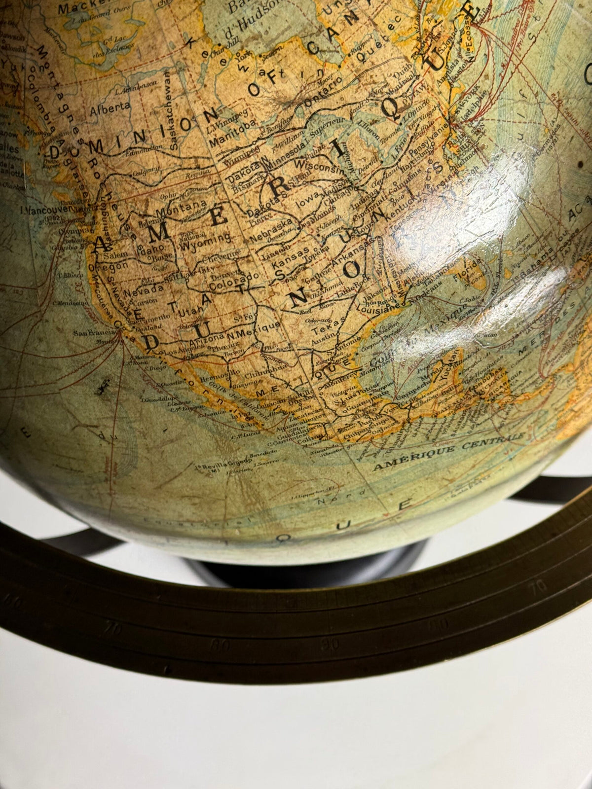 Globe by J. Forest, Paris, c. 1900 to 1910, on Original Stand, photo 9