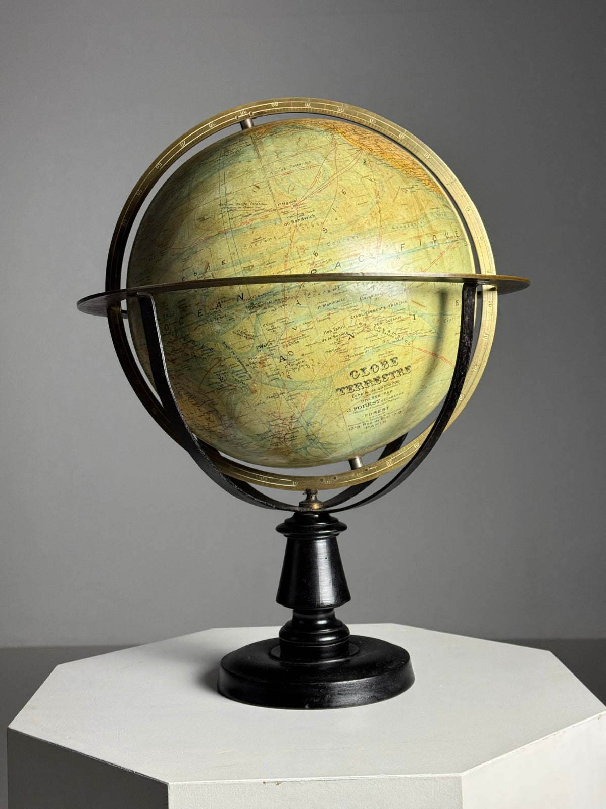 Globe by J. Forest, Paris, c. 1900 to 1910, on Original Stand, photo 18